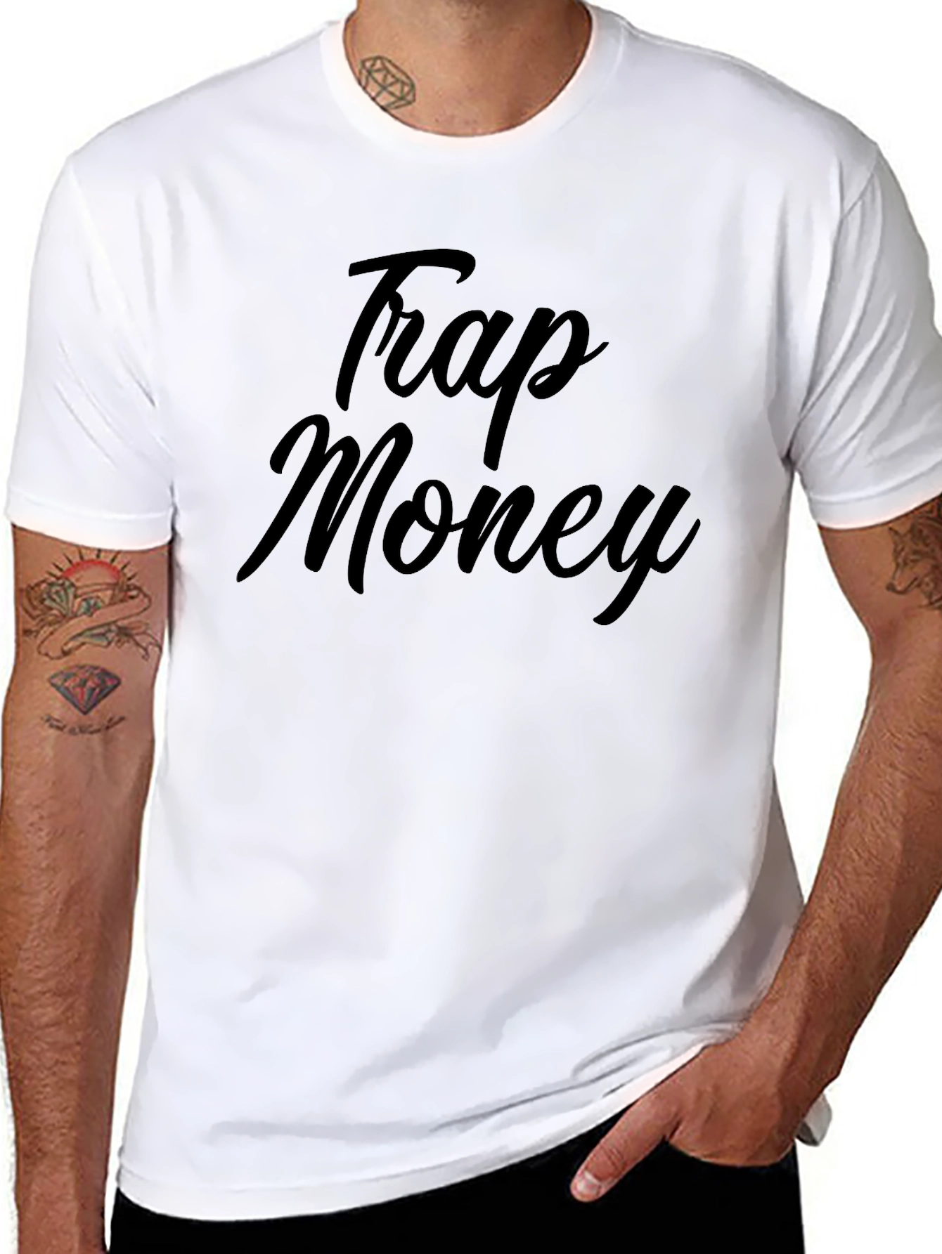 Trap Money Black T-Shirt - Bold Statement Tee
