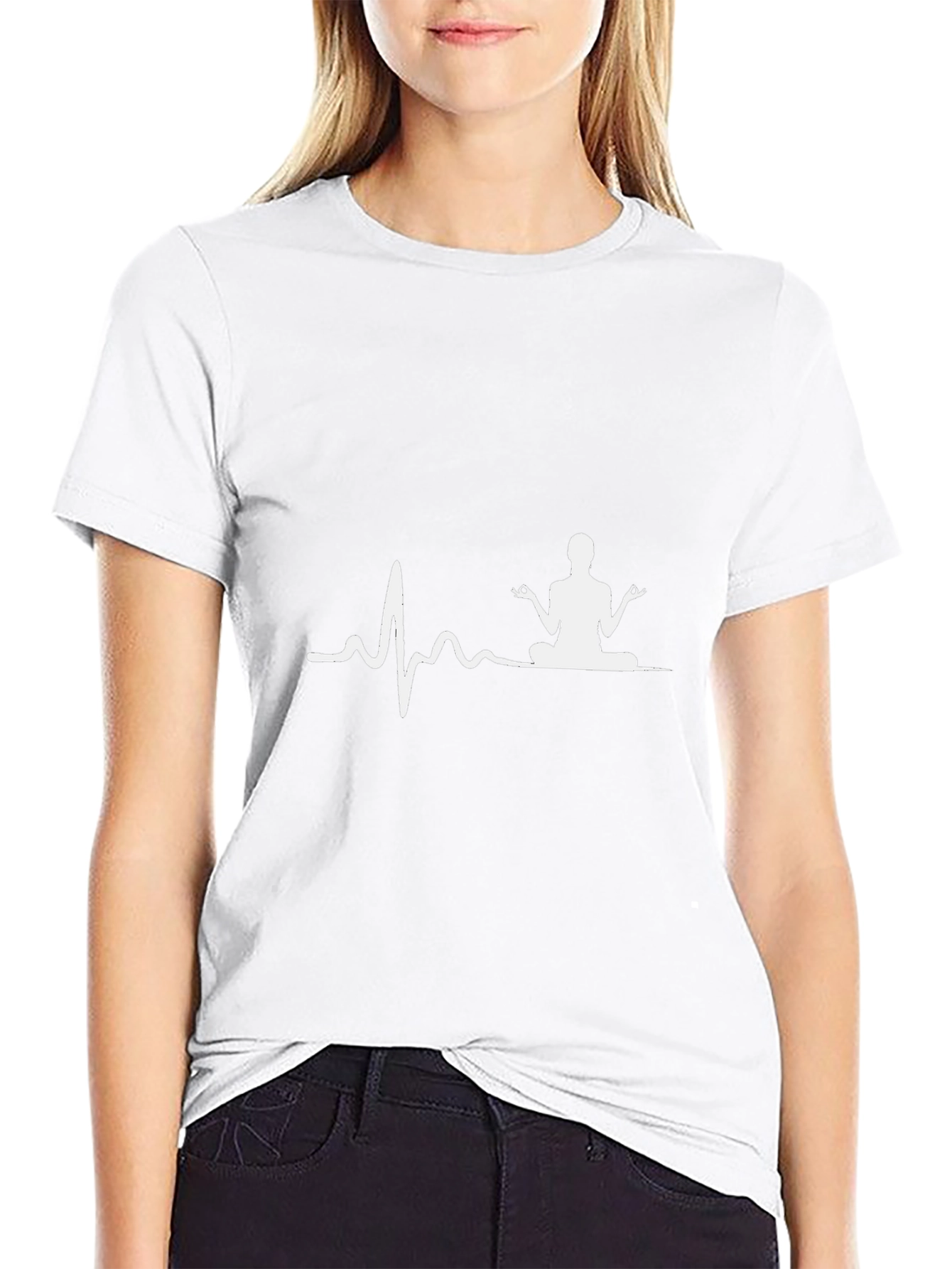 Zen Vibe Black Tee: Heartbeat Yoga Design