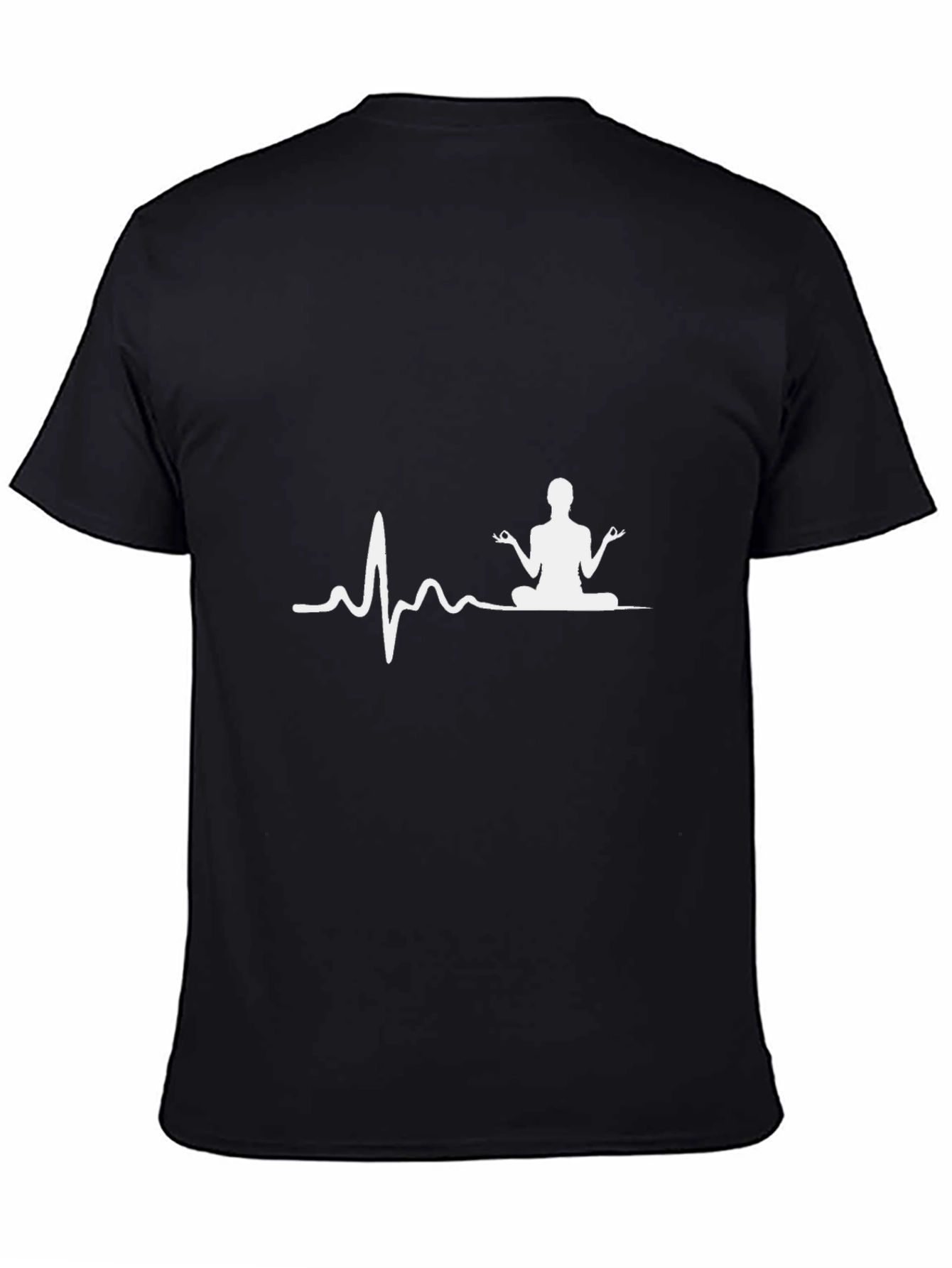 Zen Vibe Black Tee: Heartbeat Yoga Design