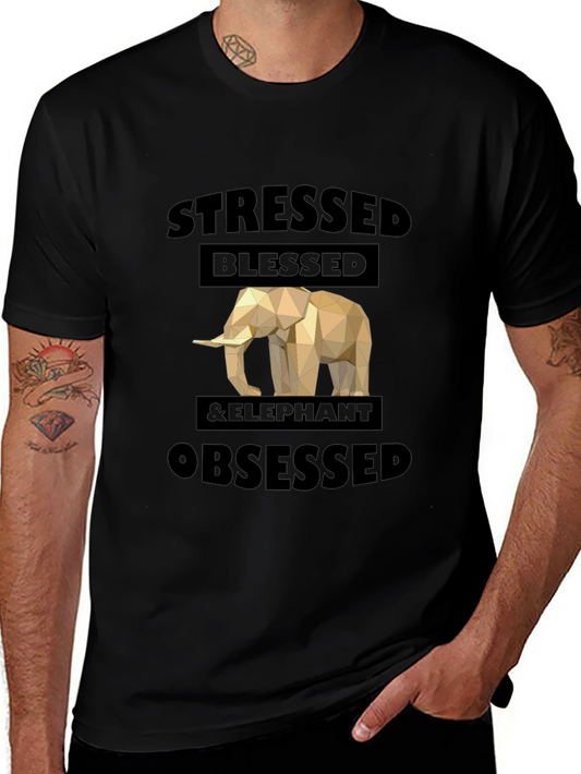 Stressed Blessed & Elephant Obsessed Graphic Tee