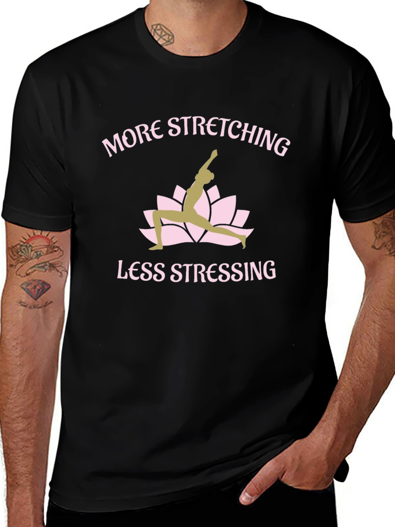 Yoga T-Shirt: More Stretching Less Stressing Graphic Tee