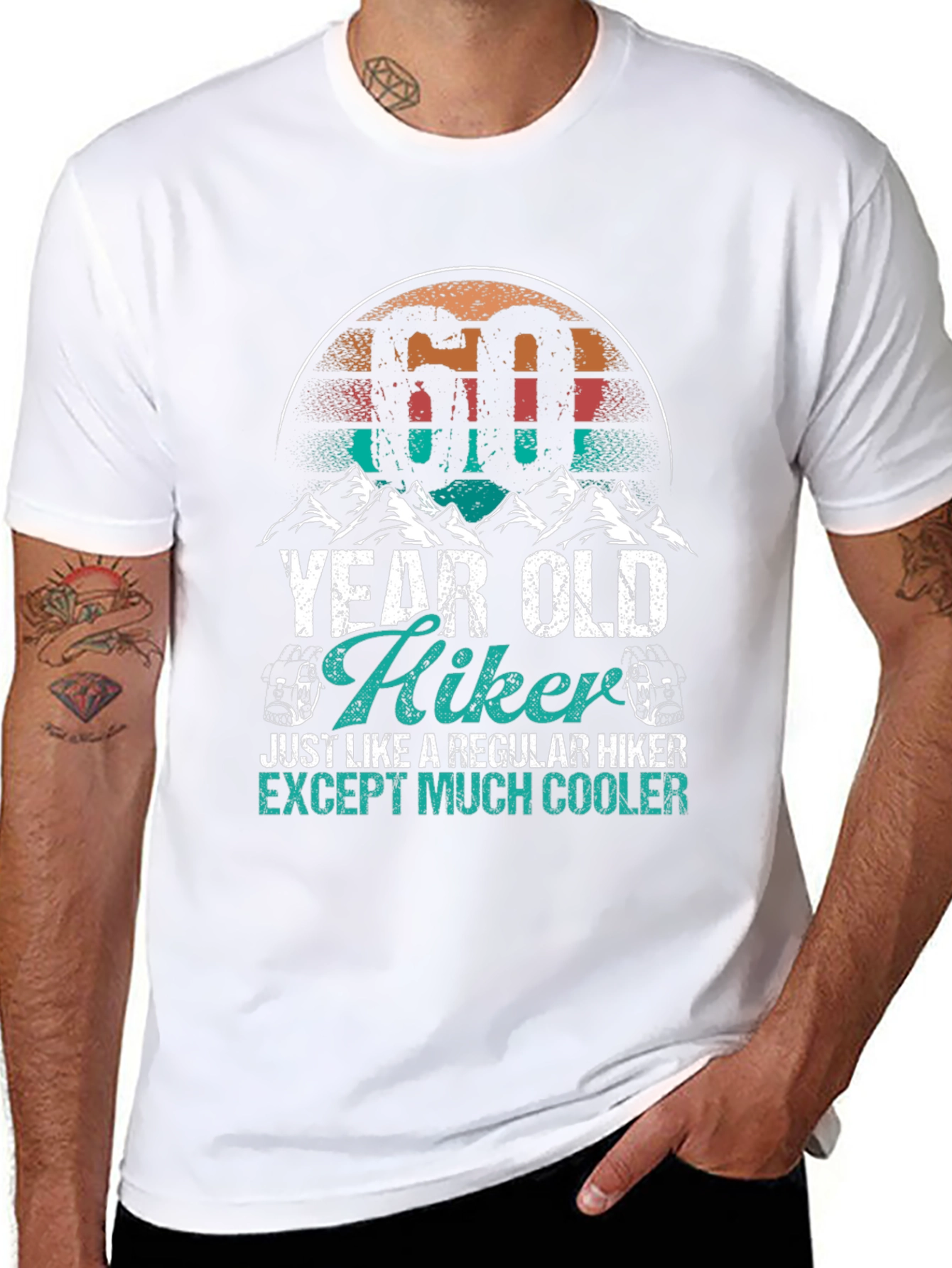 60 Year Old Hiker T-Shirt - Cool Hiking Gift