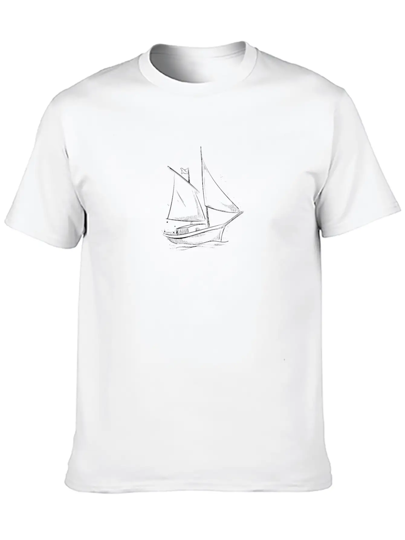 Sailor Sailing Sailboat Minimalism Design Lightweight Cotton T-Shirt – Daily Comfort Graphic Shirt