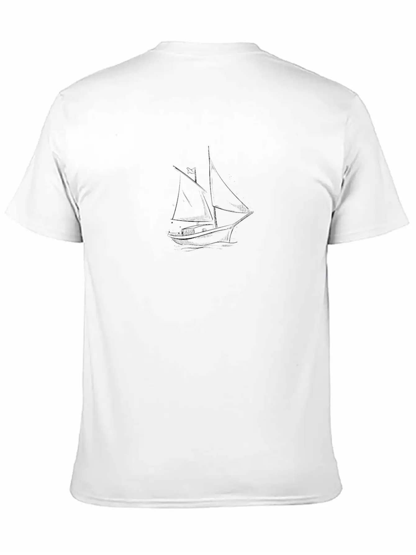 Sailor Sailing Sailboat Minimalism Design Lightweight Cotton T-Shirt – Daily Comfort Graphic Shirt