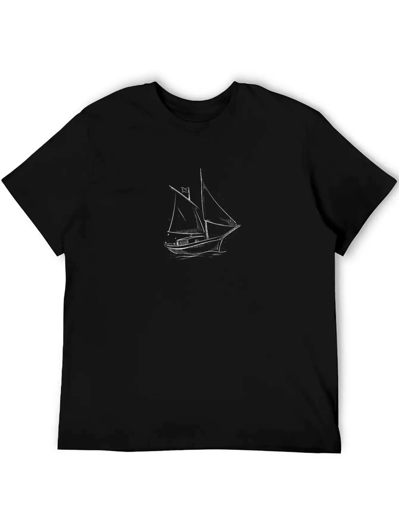 Sailor Sailing Sailboat Minimalism Design Lightweight Cotton T-Shirt – Daily Comfort Graphic Shirt
