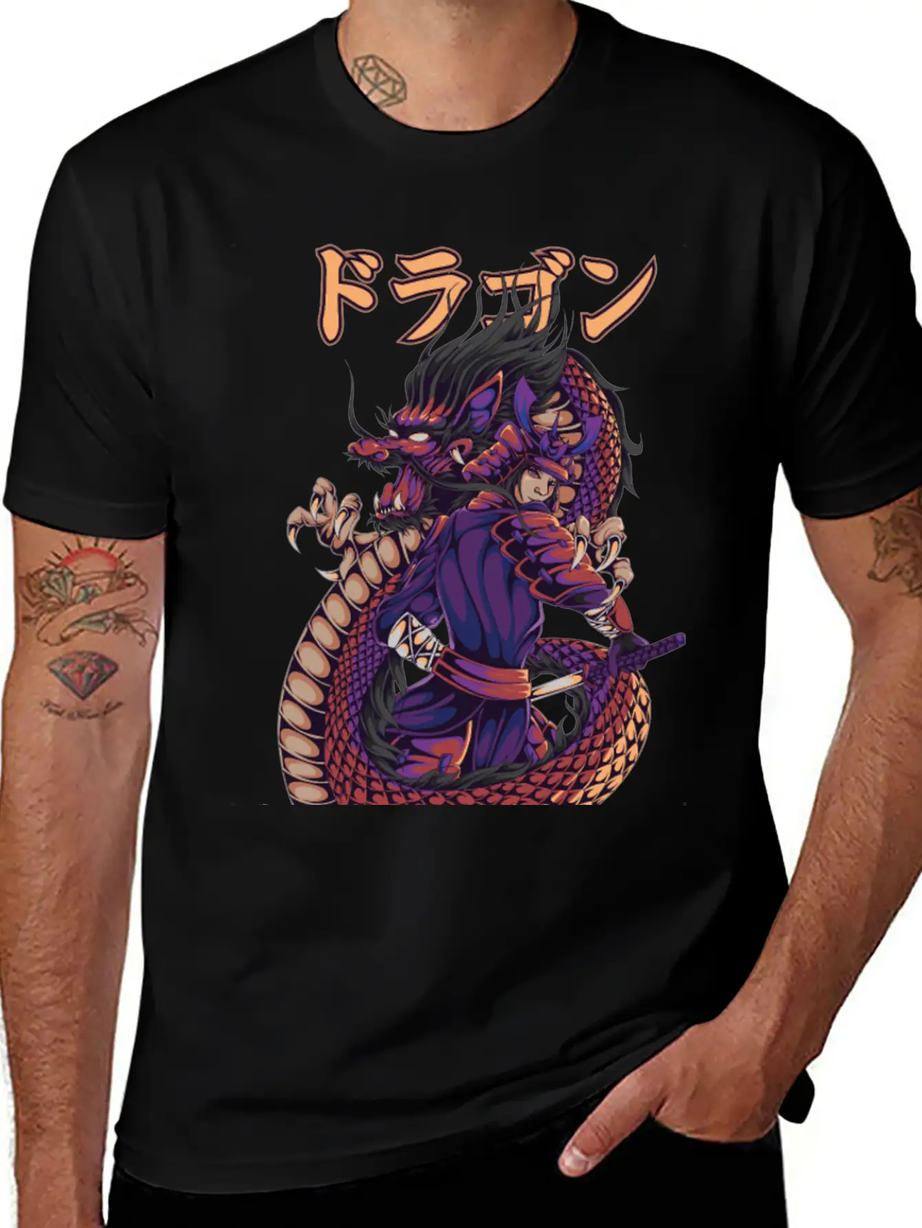 Samurai Spirit Lightweight Cotton T-Shirt – Daily Comfort Graphic Shirt