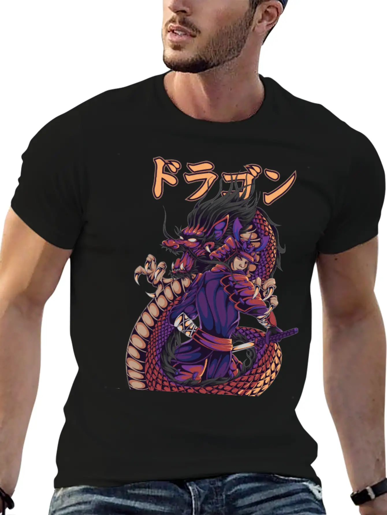 Samurai Spirit Lightweight Cotton T-Shirt – Daily Comfort Graphic Shirt