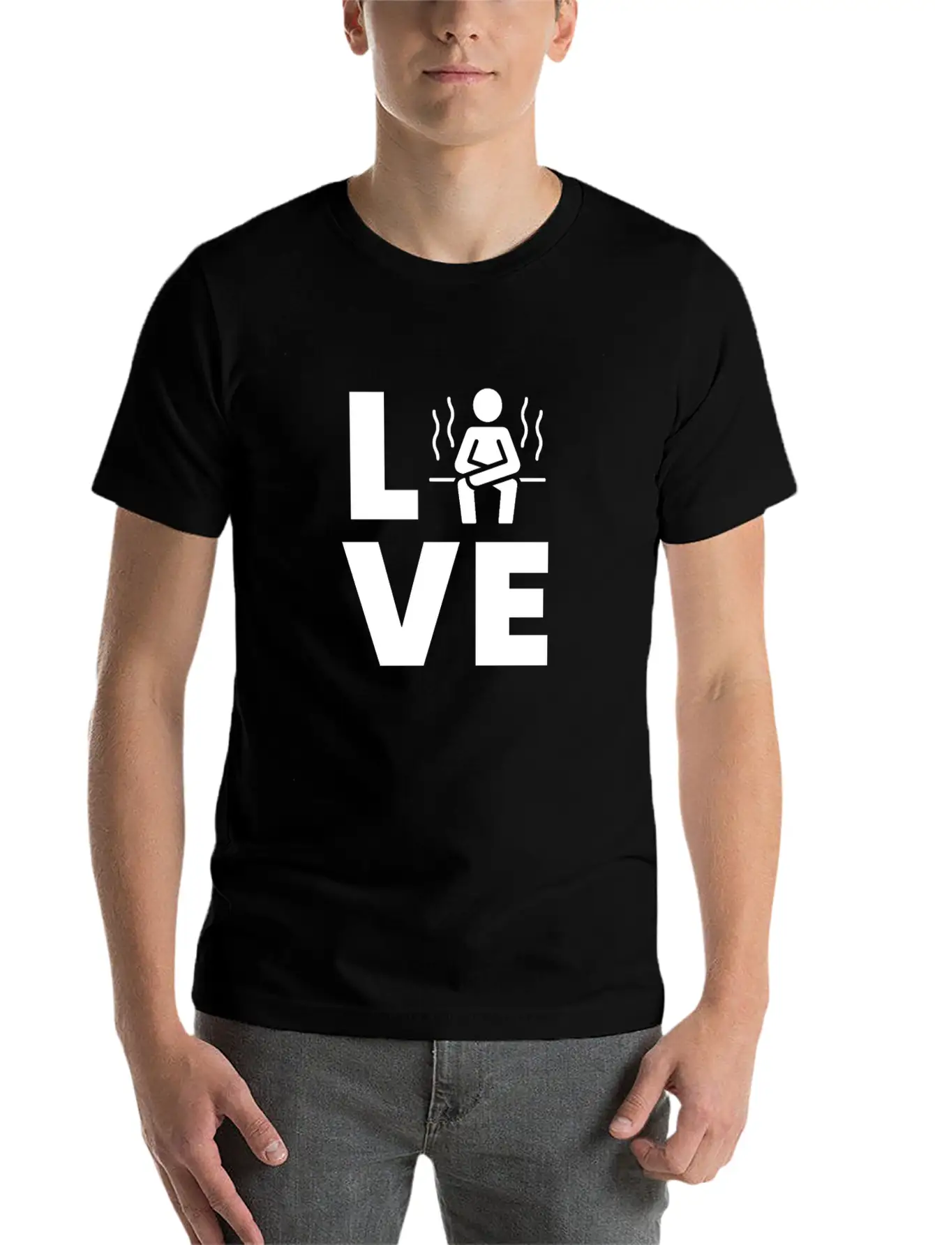 Sauna - LOVE Sit In The Sauna Lightweight Cotton T-Shirt – Daily Comfort Graphic Shirt