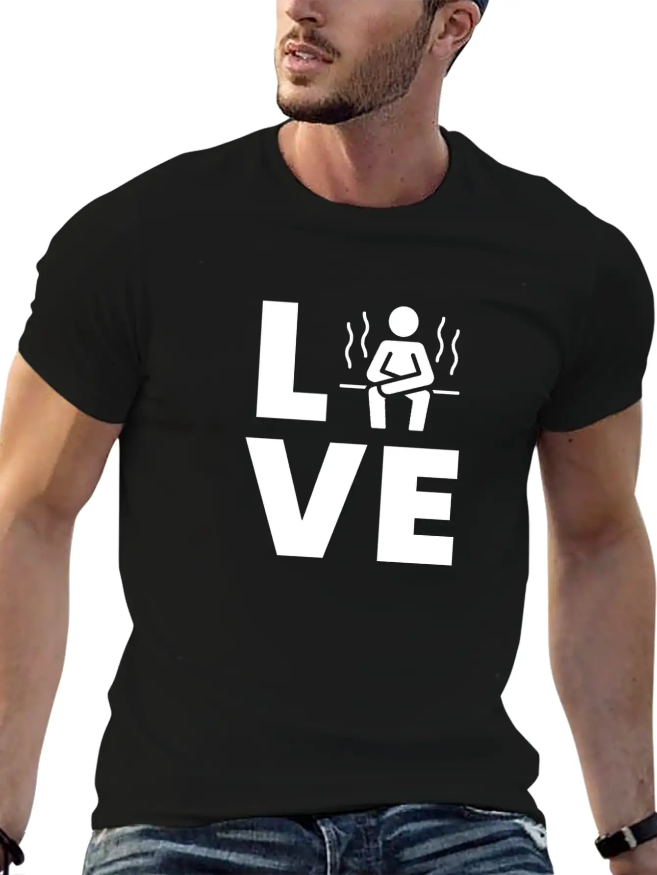 Sauna - LOVE Sit In The Sauna Lightweight Cotton T-Shirt – Daily Comfort Graphic Shirt