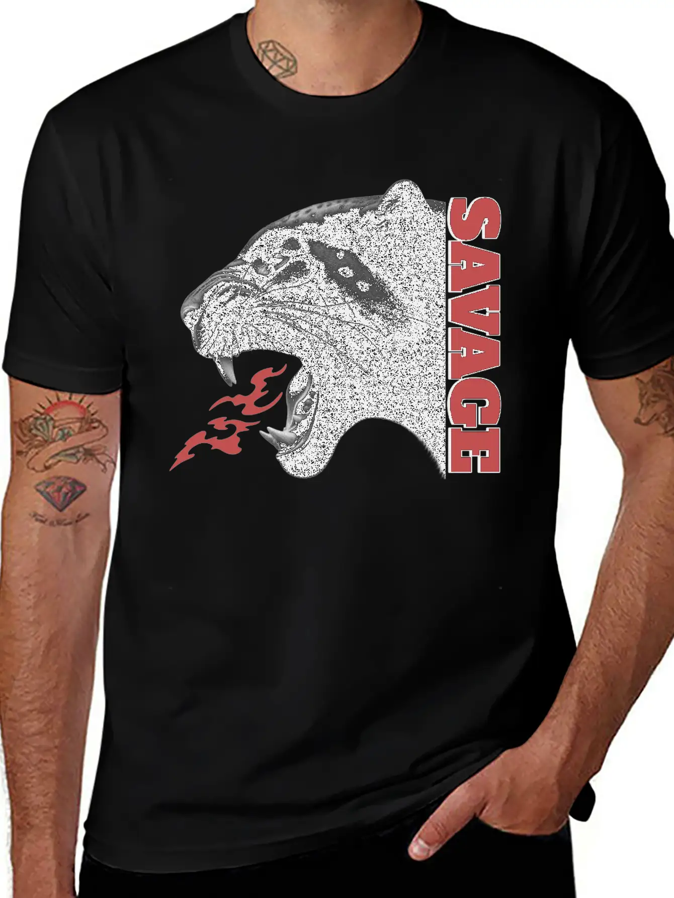 Savage Fierce Wild Black Panther Roar Lightweight Cotton T-Shirt – Daily Comfort Graphic Shirt