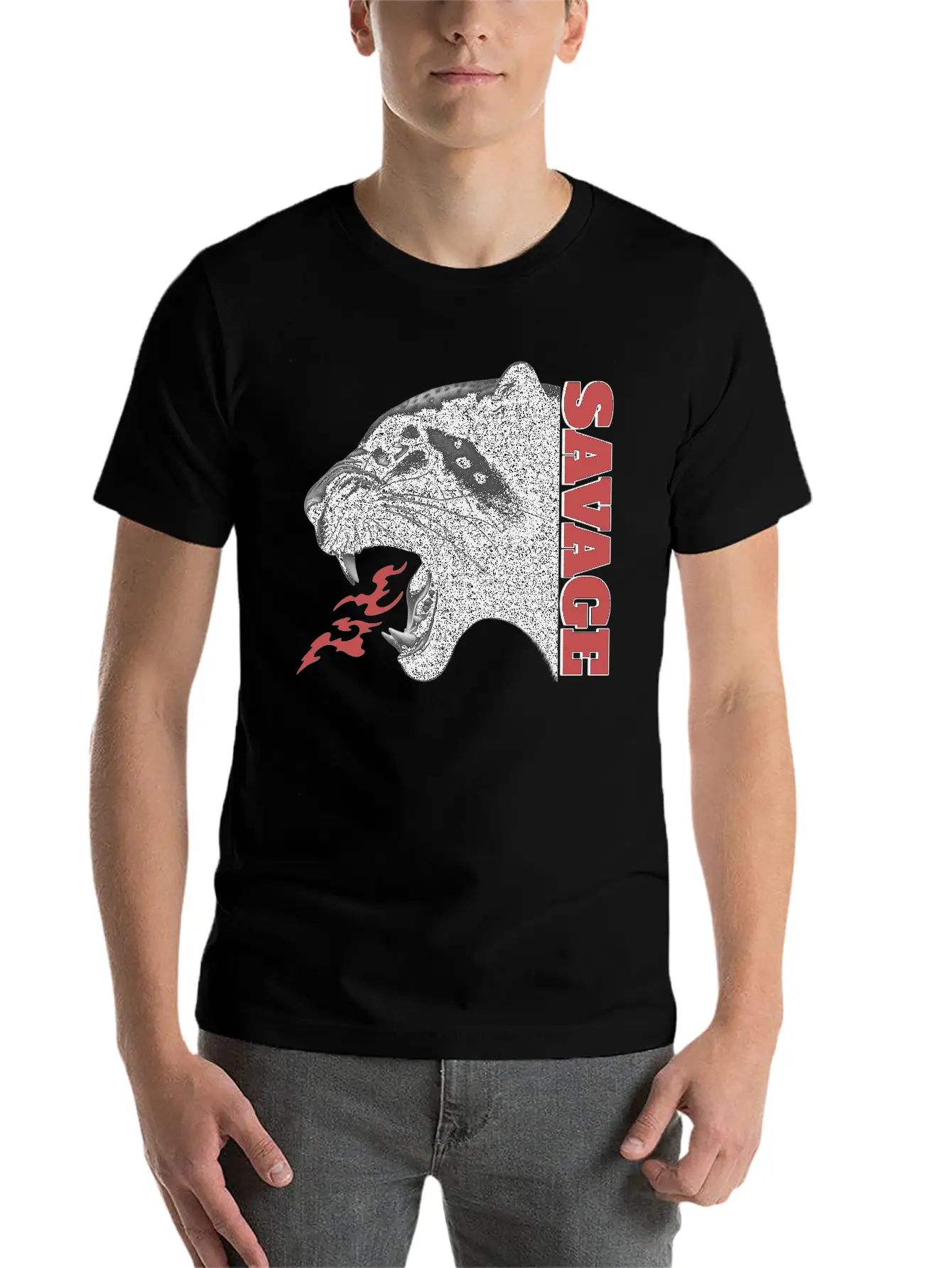 Savage Fierce Wild Black Panther Roar Lightweight Cotton T-Shirt – Daily Comfort Graphic Shirt