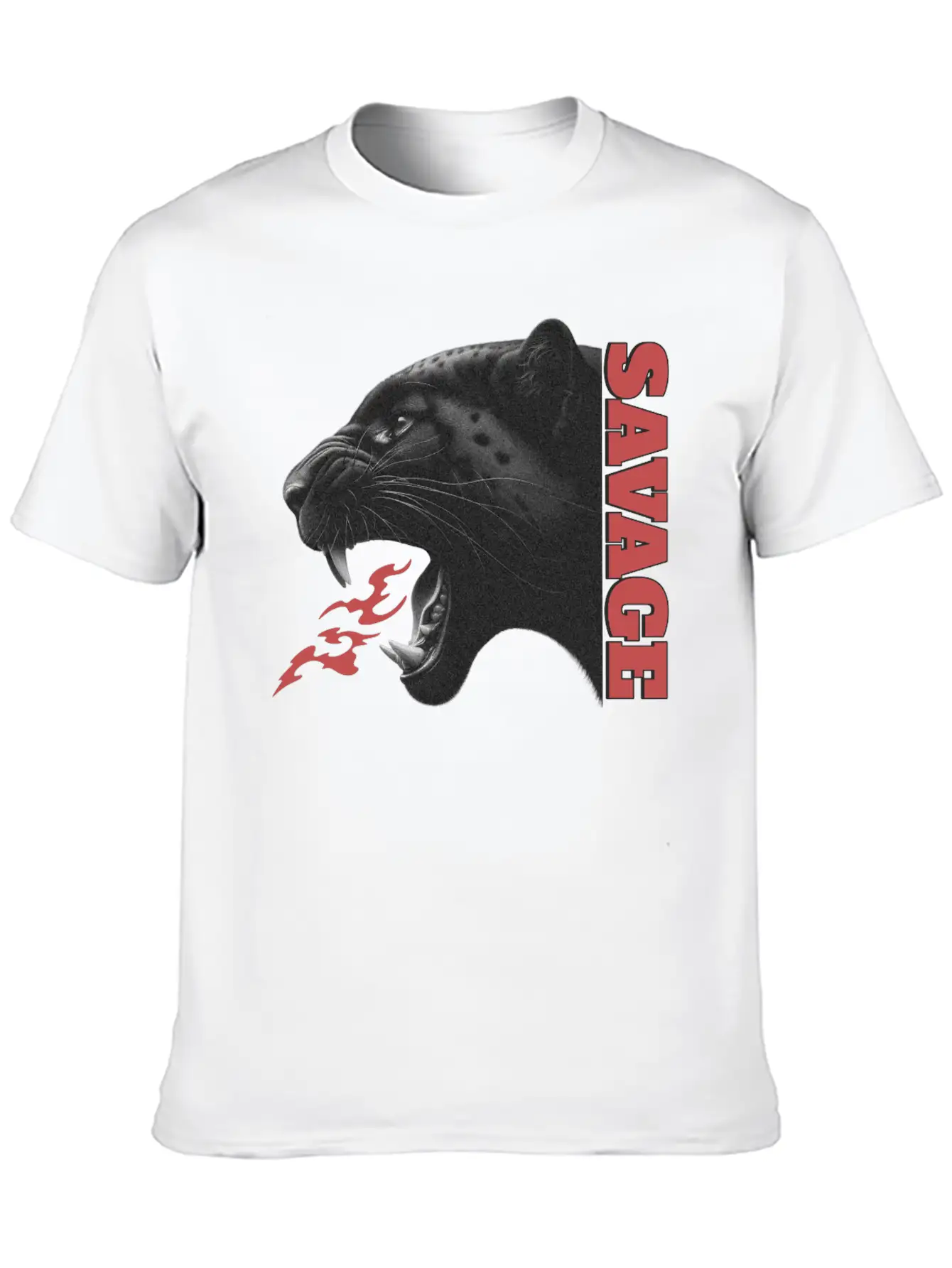 Savage Fierce Wild Black Panther Roar Lightweight Cotton T-Shirt – Daily Comfort Graphic Shirt