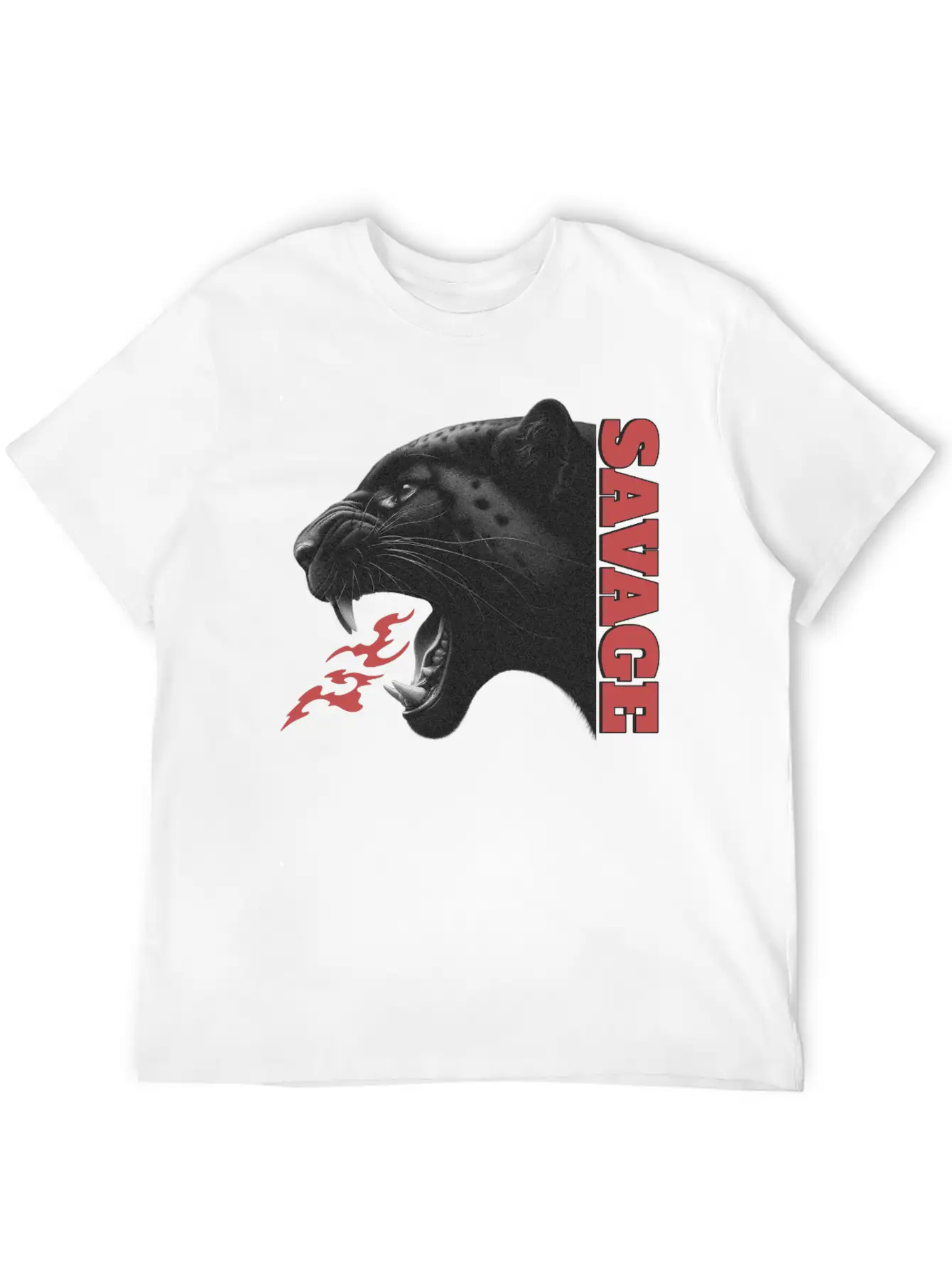 Savage Fierce Wild Black Panther Roar Lightweight Cotton T-Shirt – Daily Comfort Graphic Shirt