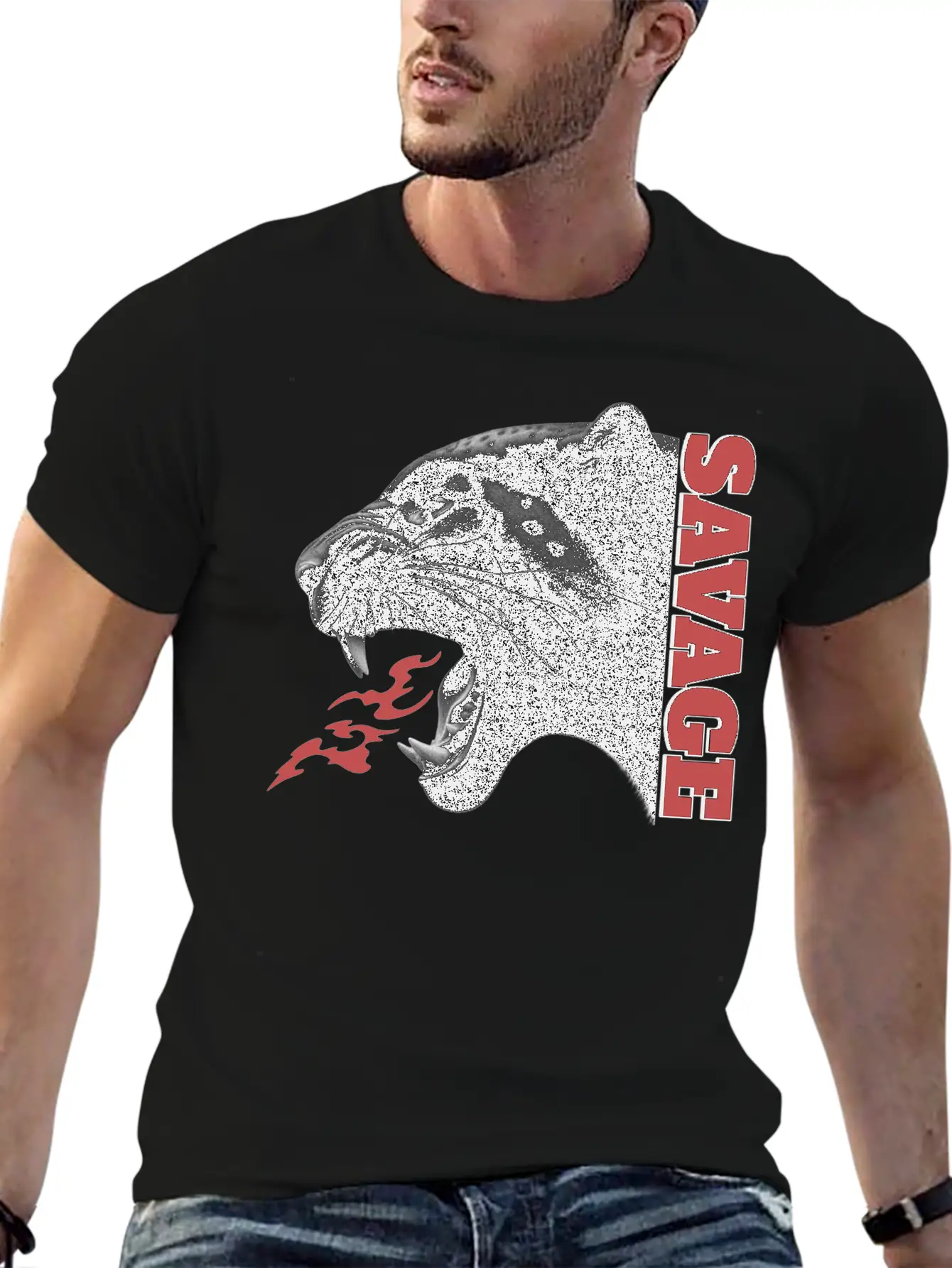 Savage Fierce Wild Black Panther Roar Lightweight Cotton T-Shirt – Daily Comfort Graphic Shirt