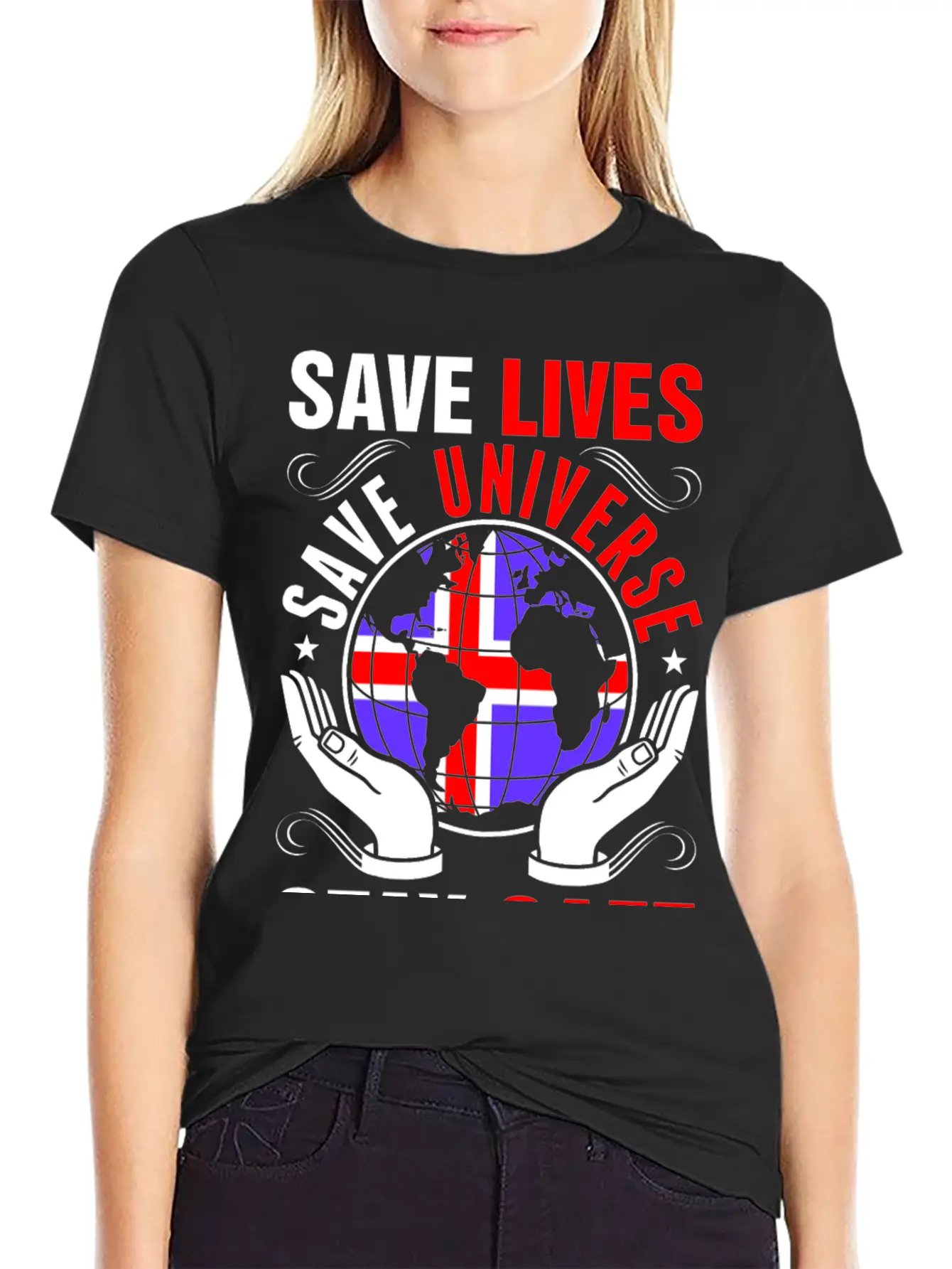 Save Lives Save Universe Stay Safe Icelander Tees Lightweight Cotton T-Shirt – Daily Comfort Graphic Shirt