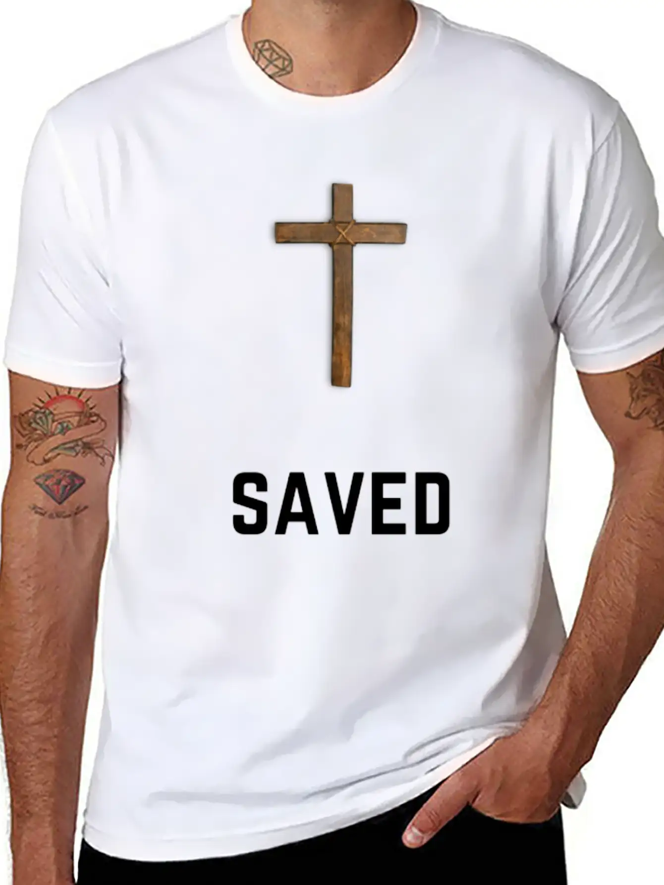 Saved By Grace Lightweight Cotton T-Shirt – Daily Comfort Graphic Shirt
