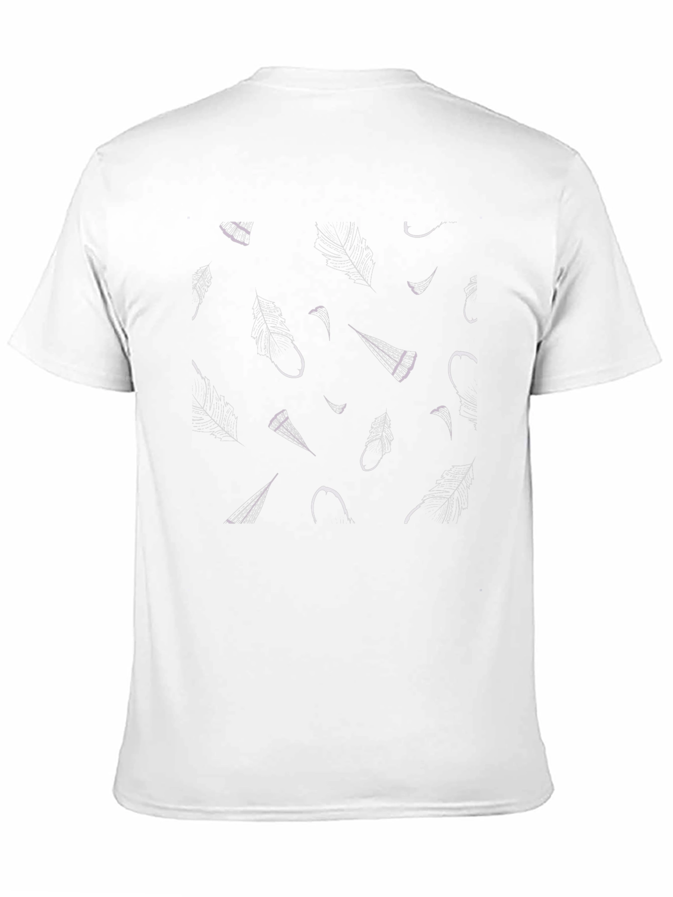 Abstract Feather Print Black Casual T-Shirt
