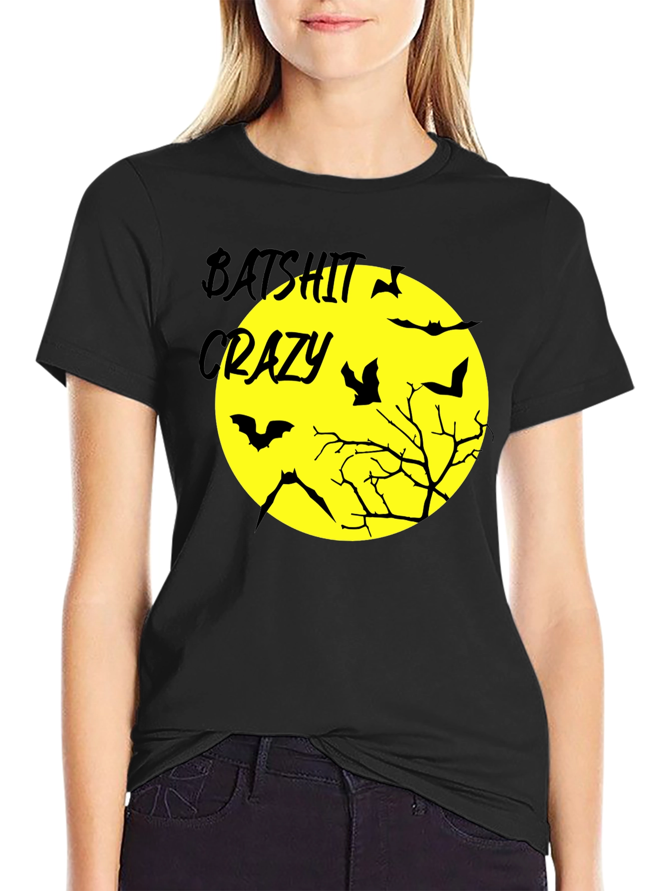 Batshit Crazy Halloween Graphic T-Shirt