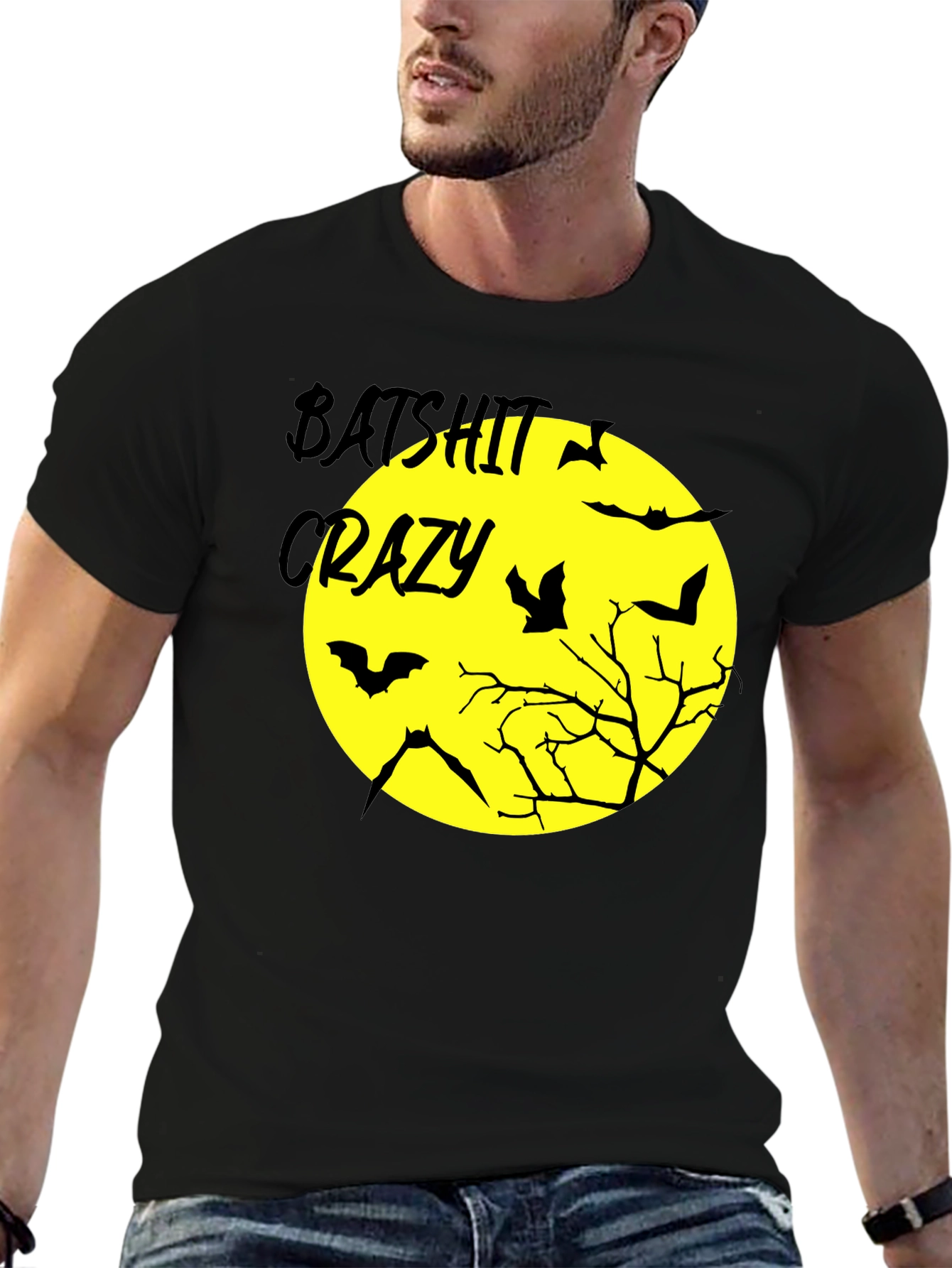 Batshit Crazy Halloween Graphic T-Shirt