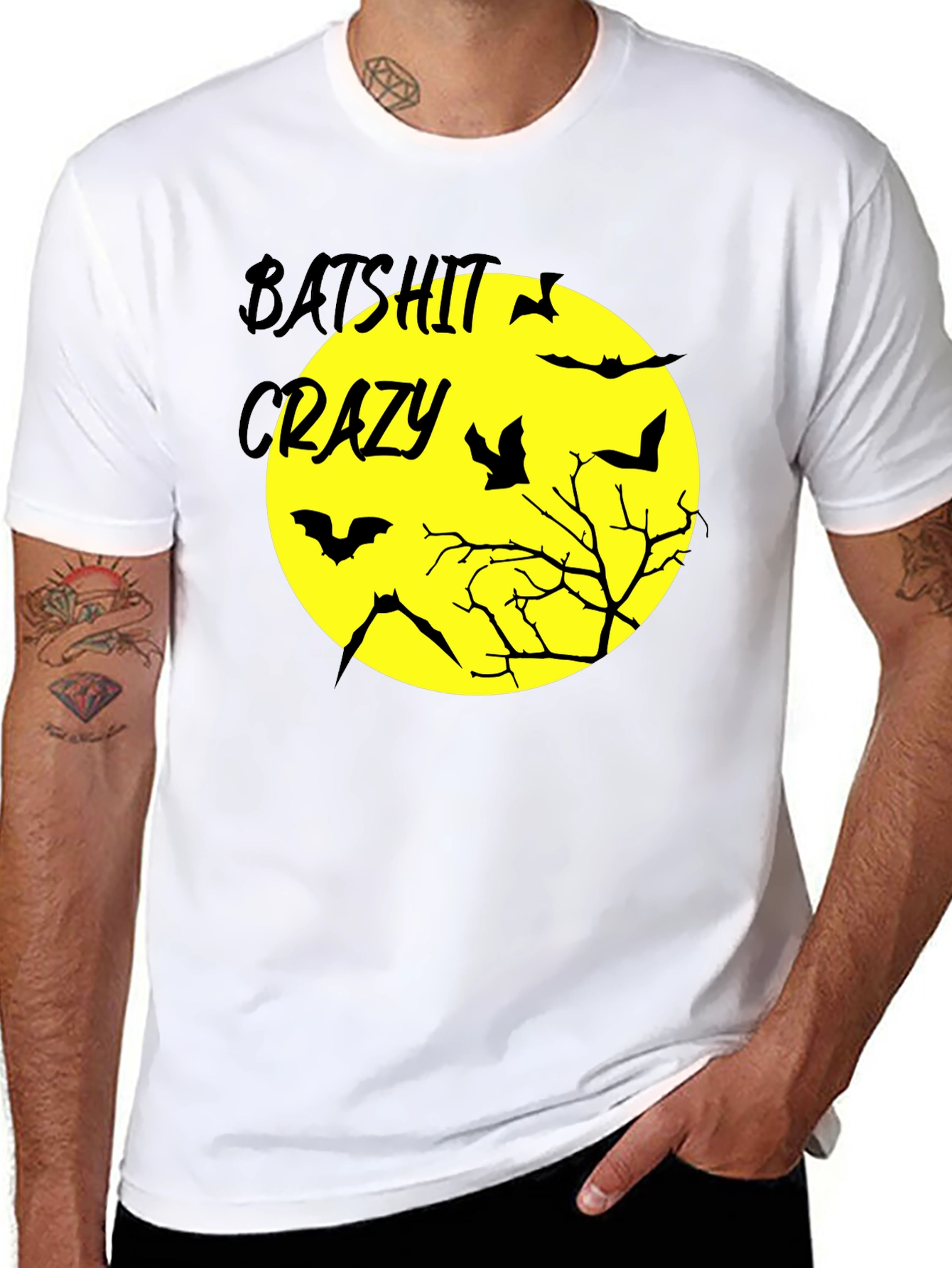 Batshit Crazy Halloween Graphic T-Shirt