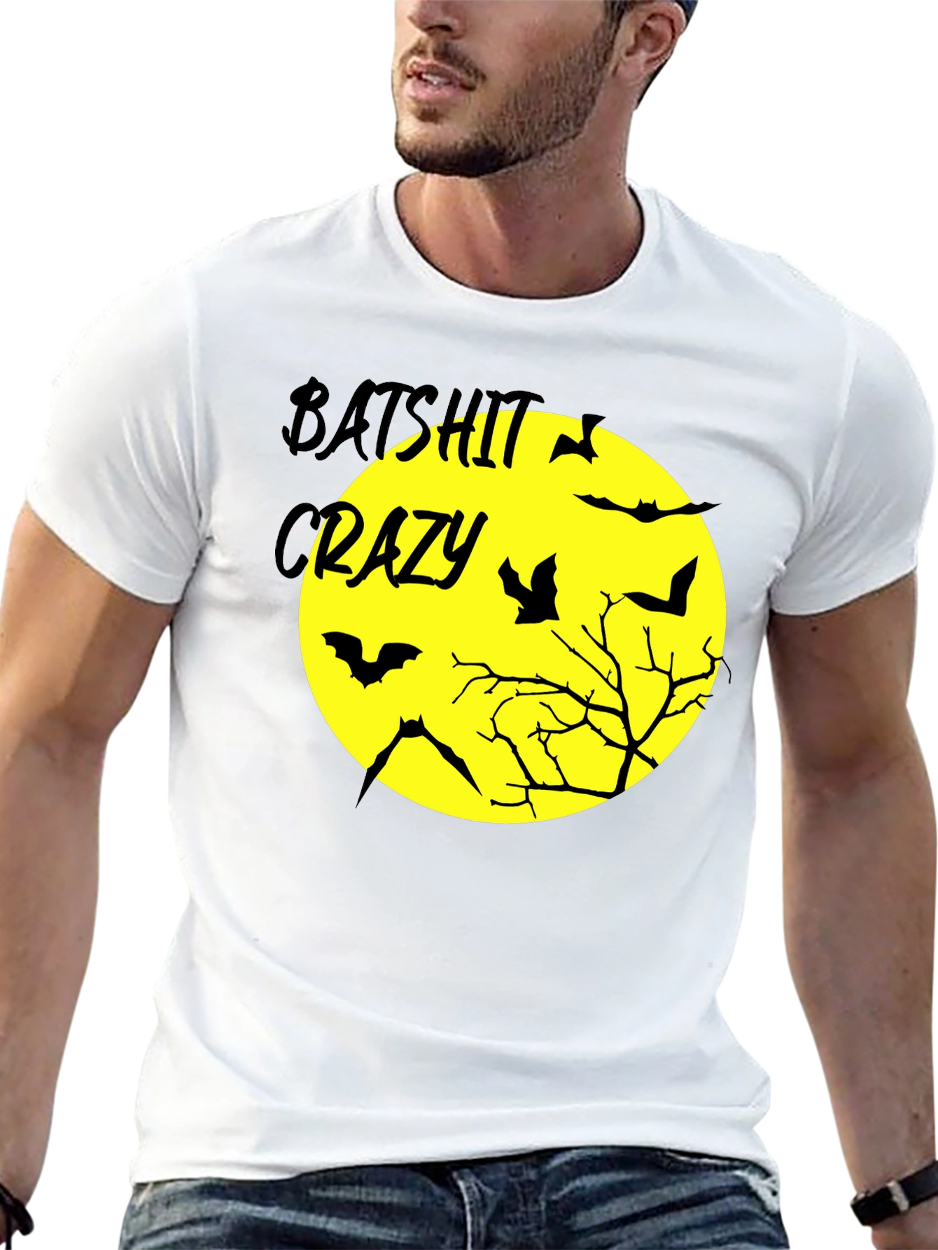 Batshit Crazy Halloween Graphic T-Shirt