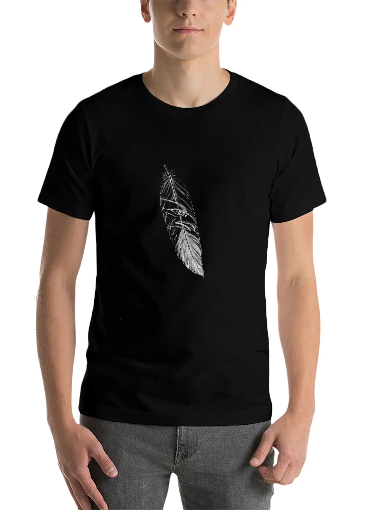 Sea Eagle Feather Tattoo Lightweight Cotton T-Shirt – Daily Comfort Graphic Shirt