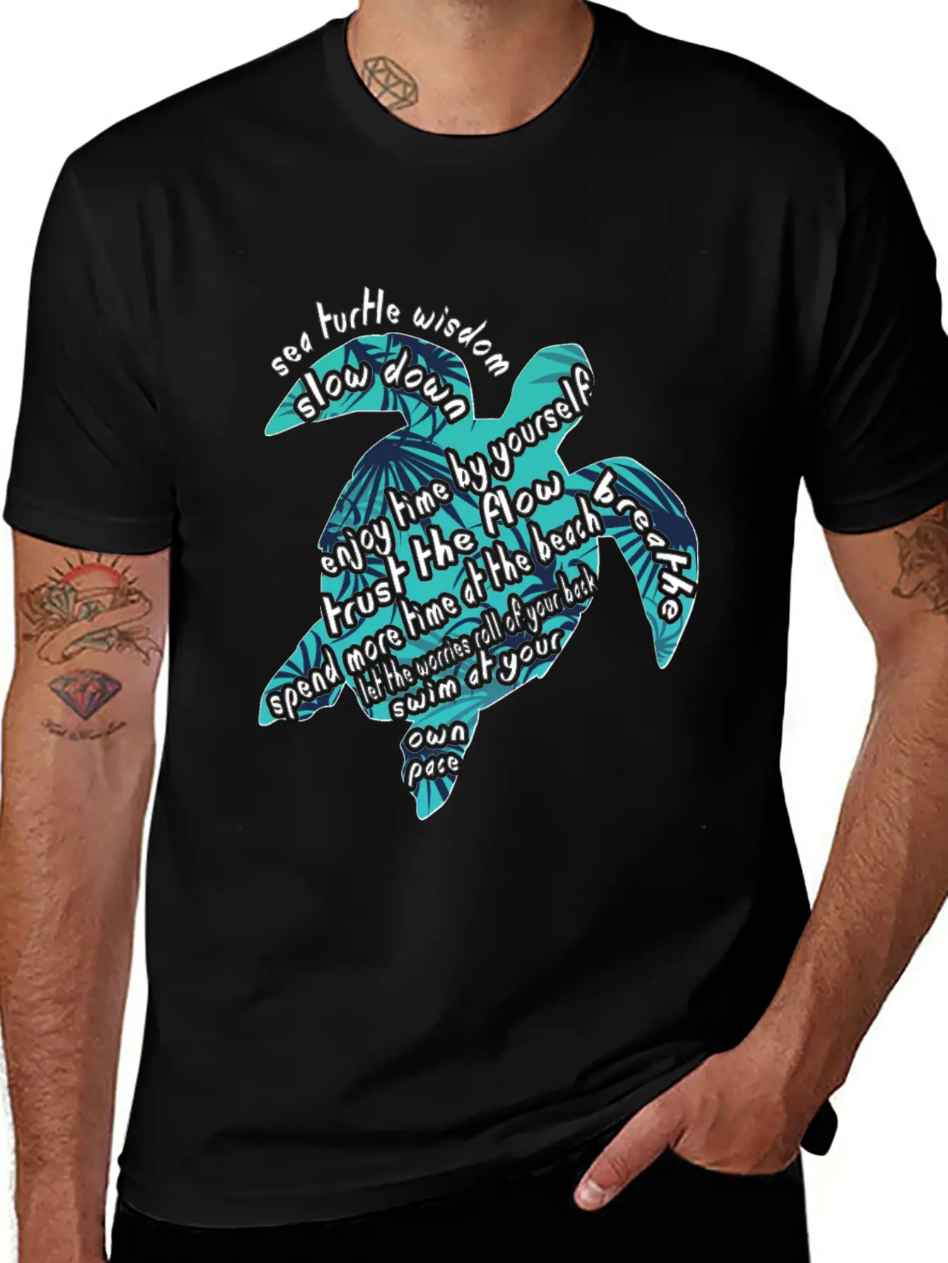 Sea Turtle Wisdom Slow Down Hawaii Gift Shirt Lightweight Cotton T-Shirt – Daily Comfort Graphic Shirt