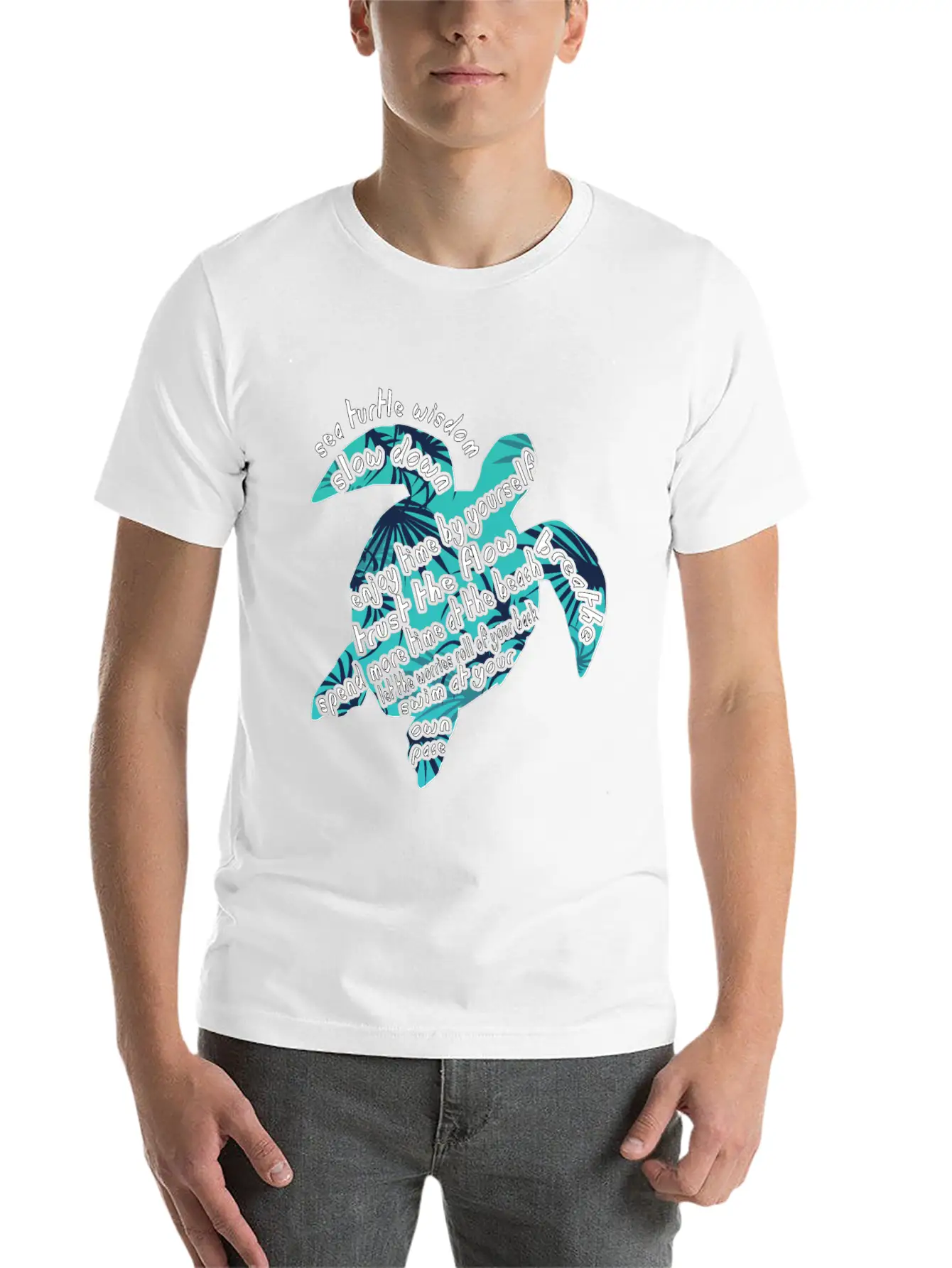 Sea Turtle Wisdom Slow Down Hawaii Gift Shirt Lightweight Cotton T-Shirt – Daily Comfort Graphic Shirt