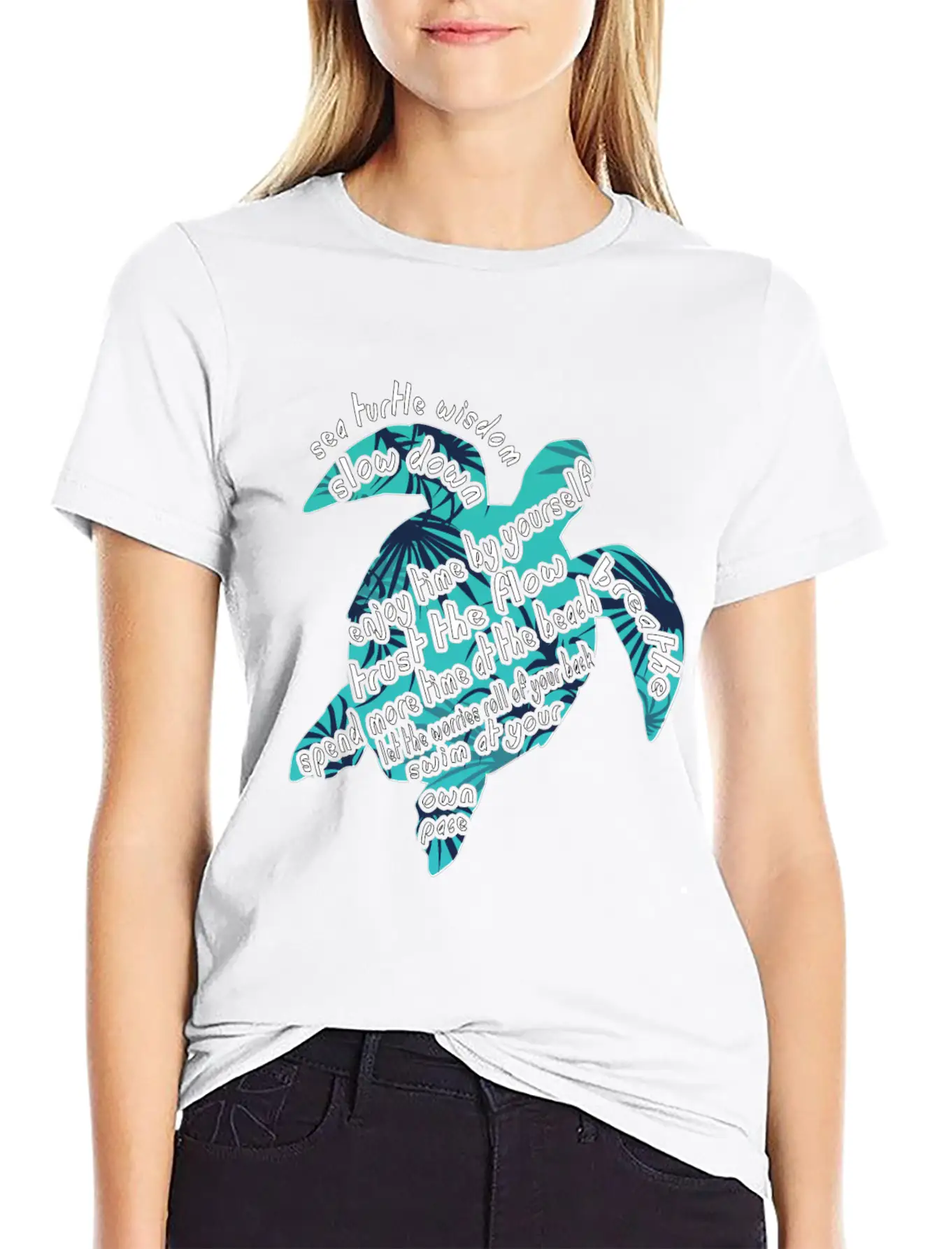 Sea Turtle Wisdom Slow Down Hawaii Gift Shirt Lightweight Cotton T-Shirt – Daily Comfort Graphic Shirt