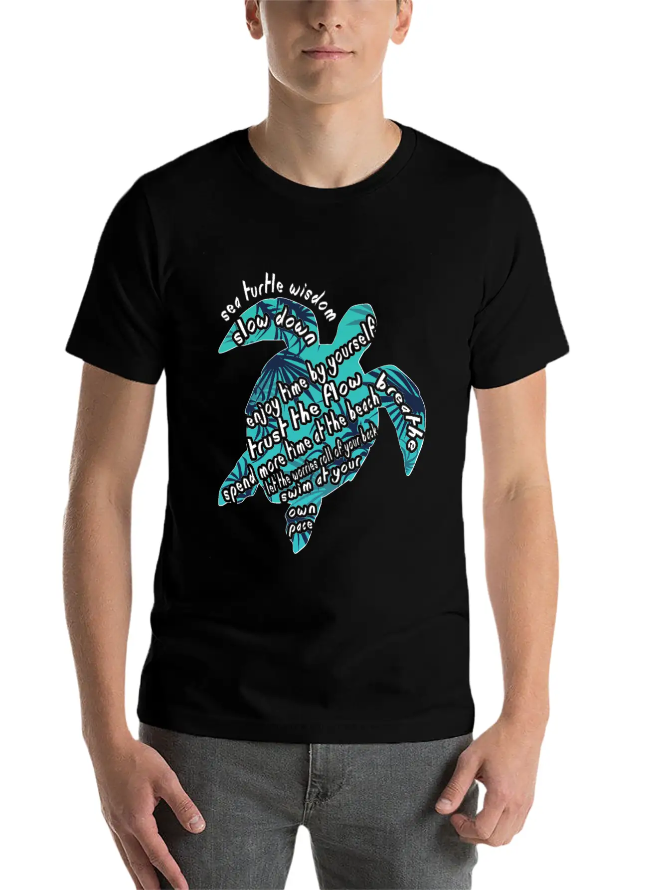 Sea Turtle Wisdom Slow Down Hawaii Gift Shirt Lightweight Cotton T-Shirt – Daily Comfort Graphic Shirt