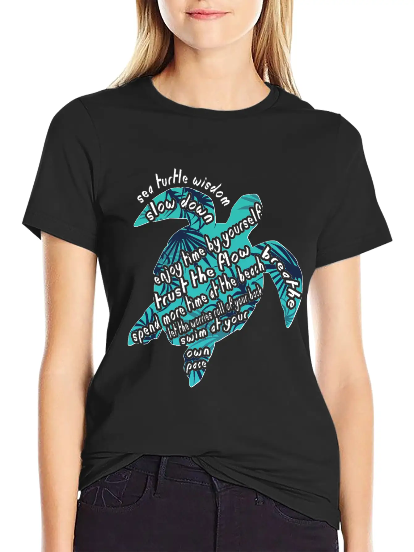 Sea Turtle Wisdom Slow Down Hawaii Gift Shirt Lightweight Cotton T-Shirt – Daily Comfort Graphic Shirt