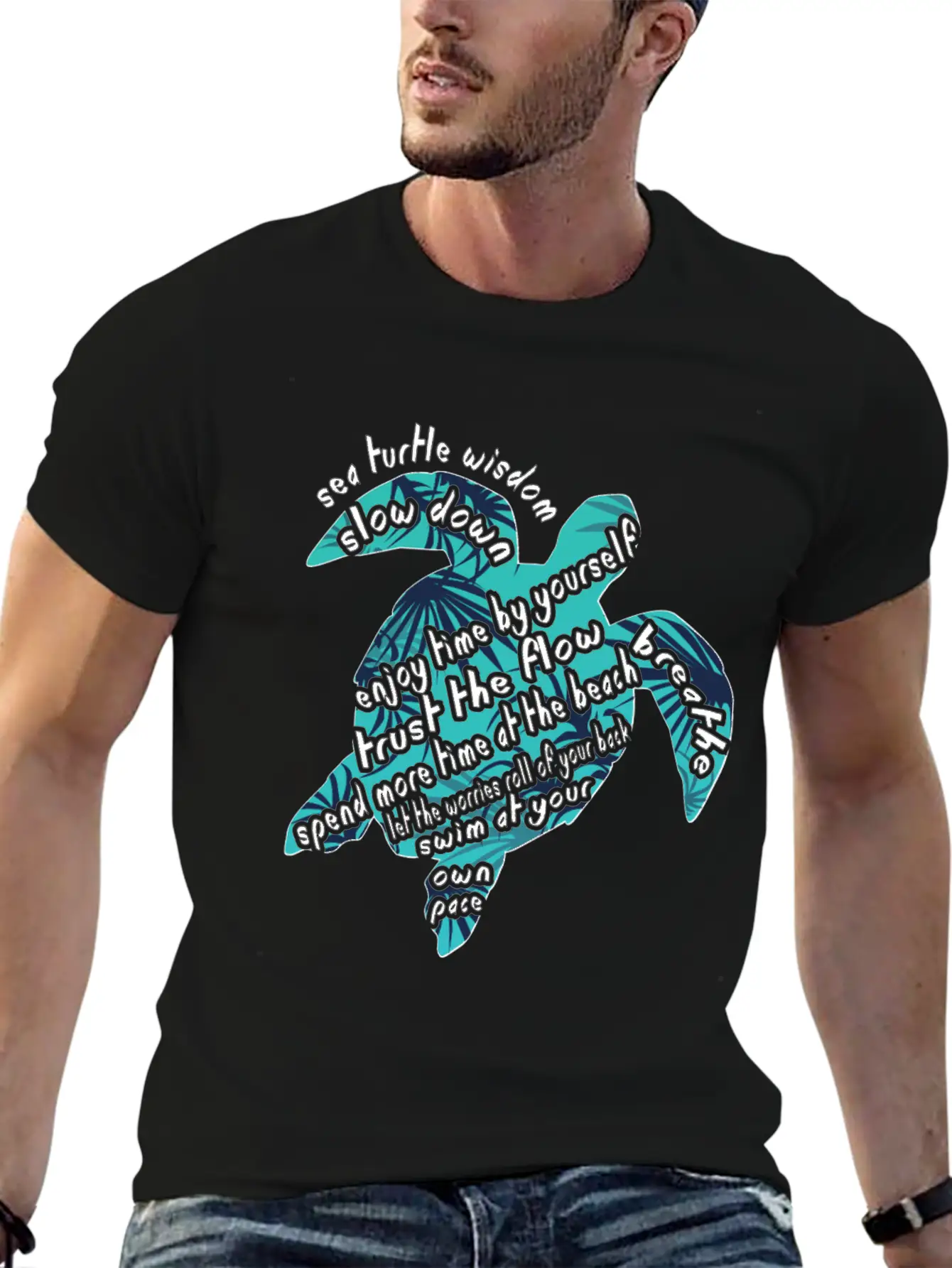 Sea Turtle Wisdom Slow Down Hawaii Gift Shirt Lightweight Cotton T-Shirt – Daily Comfort Graphic Shirt