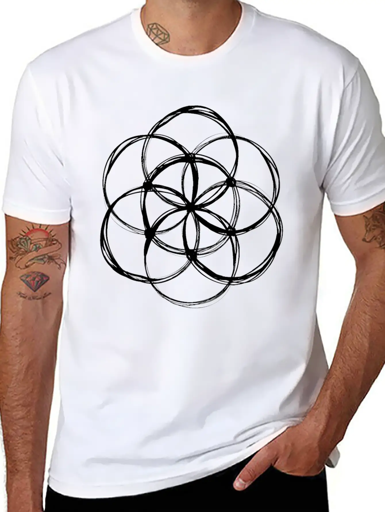 Seed Of Life Lightweight Cotton T-Shirt – Daily Comfort Graphic Shirt