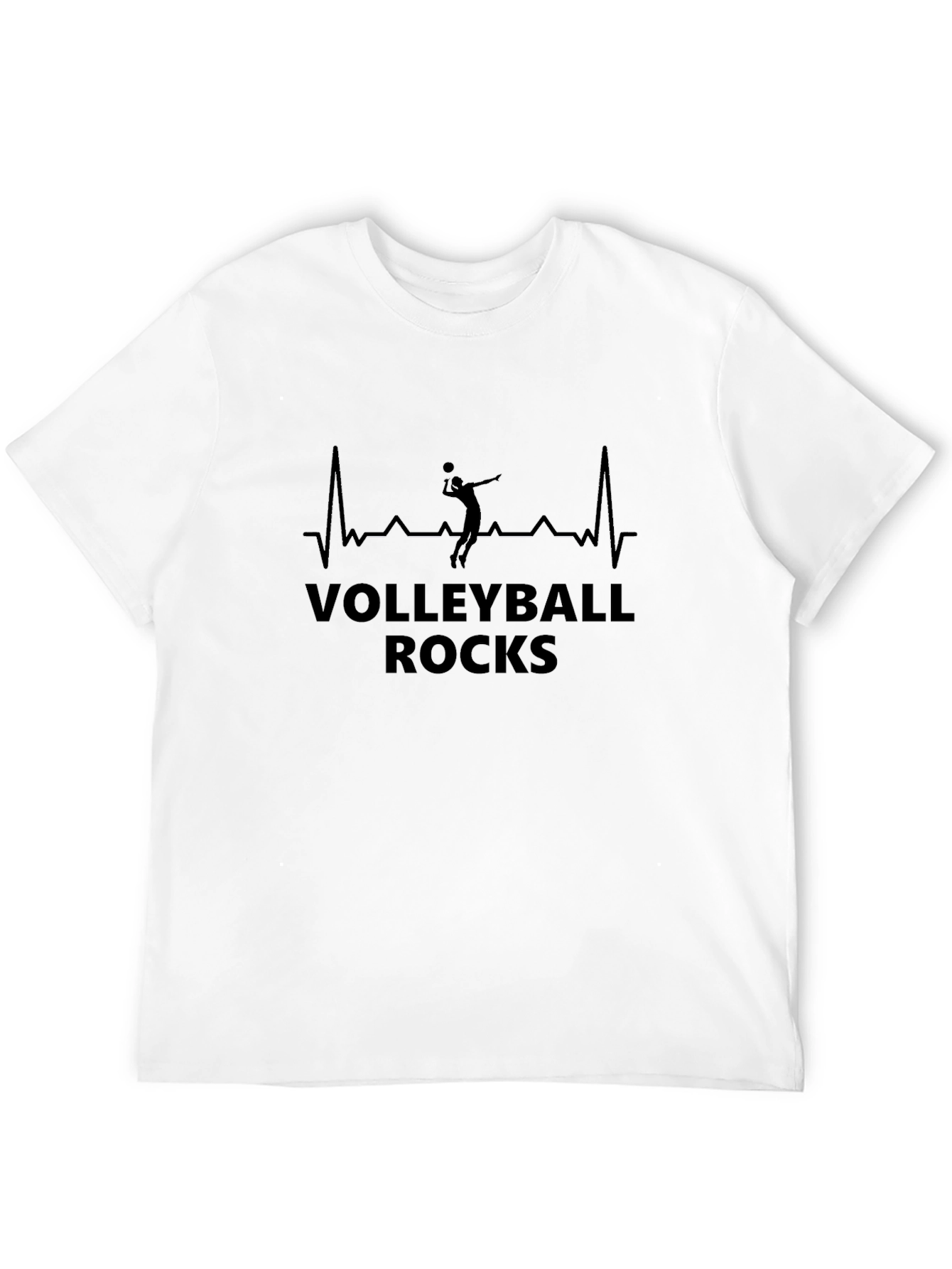 Volleyball Rocks T-Shirt - Heartbeat Design
