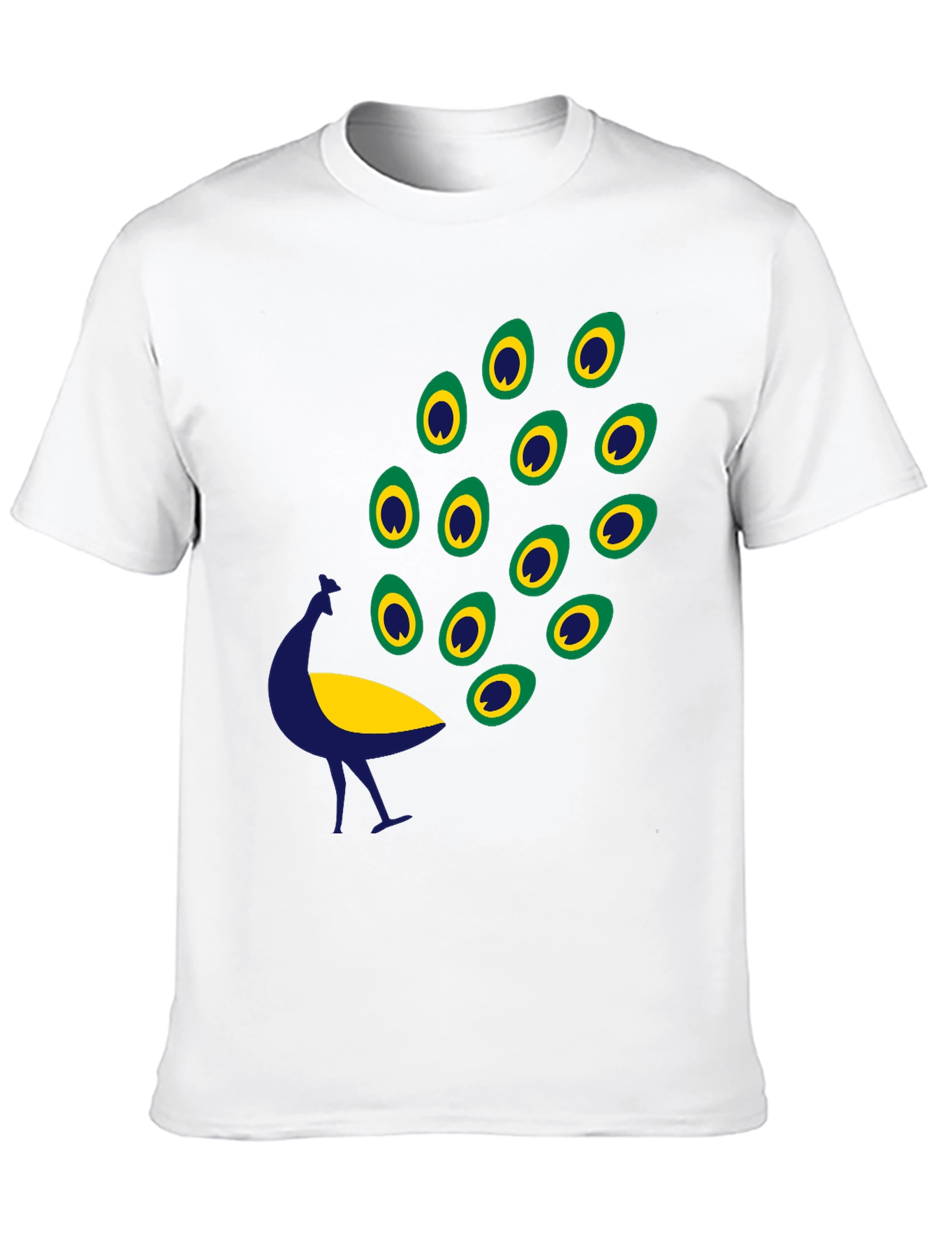 Black Graphic Tee - Peacock Design