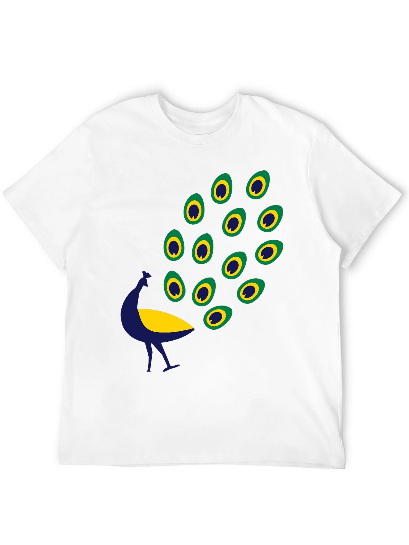 Black Graphic Tee - Peacock Design