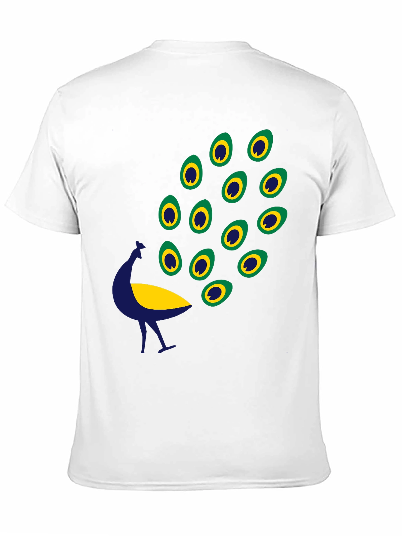Black Graphic Tee - Peacock Design