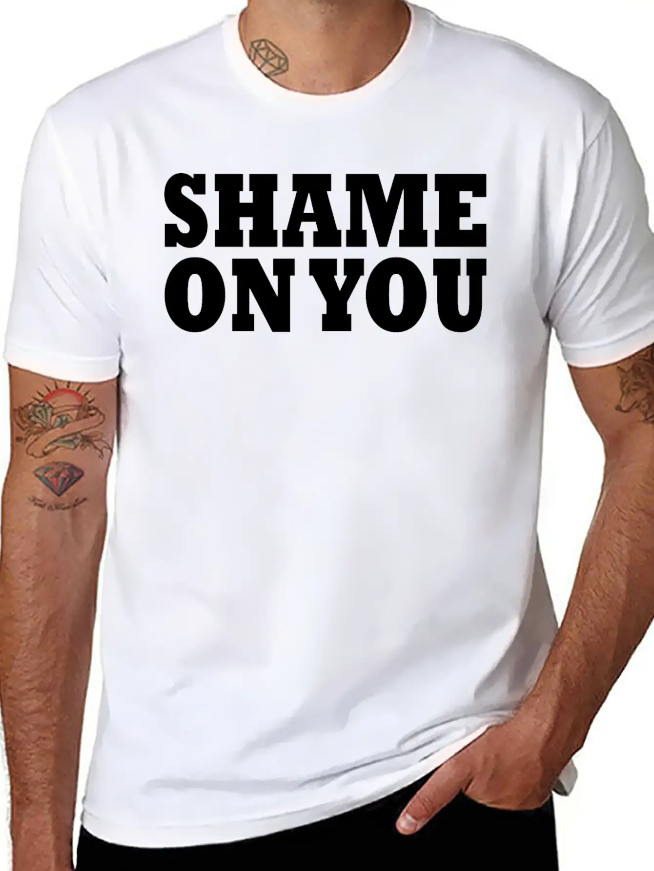 Shame On You Lightweight Cotton T-Shirt – Daily Comfort Graphic Shirt