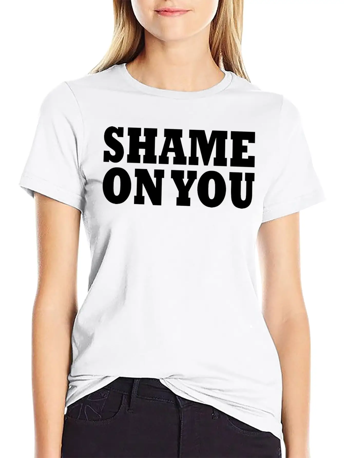 Shame On You Lightweight Cotton T-Shirt – Daily Comfort Graphic Shirt