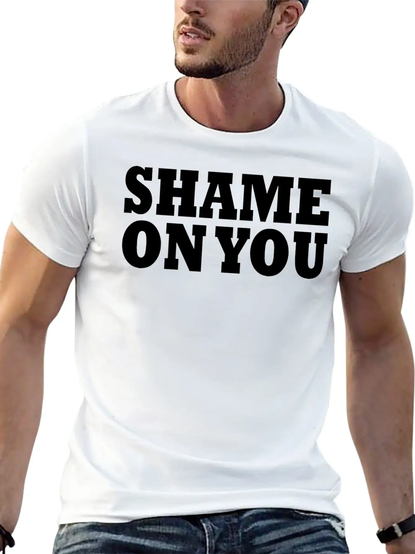 Shame On You Lightweight Cotton T-Shirt – Daily Comfort Graphic Shirt