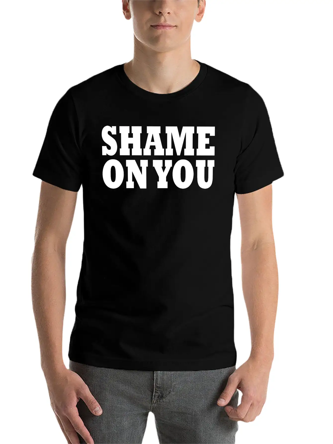 Shame On You Lightweight Cotton T-Shirt – Daily Comfort Graphic Shirt