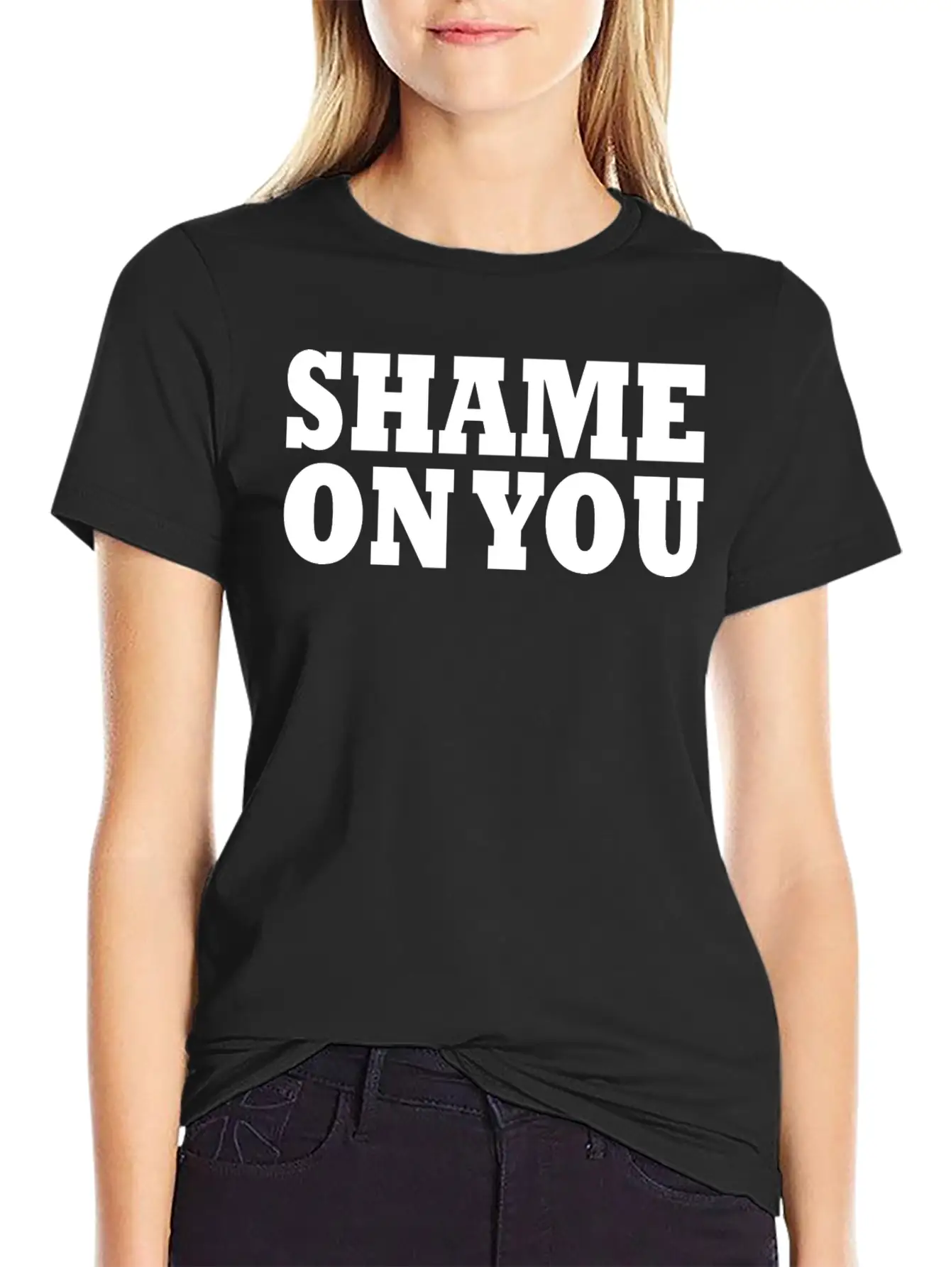Shame On You Lightweight Cotton T-Shirt – Daily Comfort Graphic Shirt