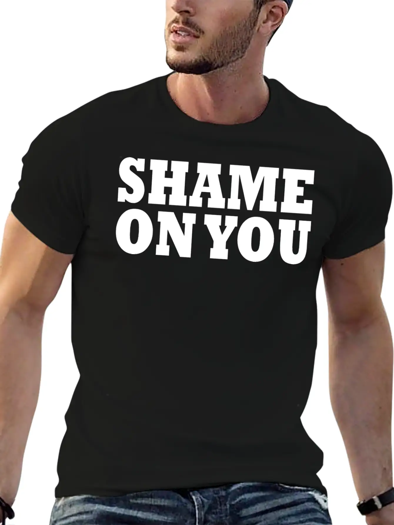 Shame On You Lightweight Cotton T-Shirt – Daily Comfort Graphic Shirt