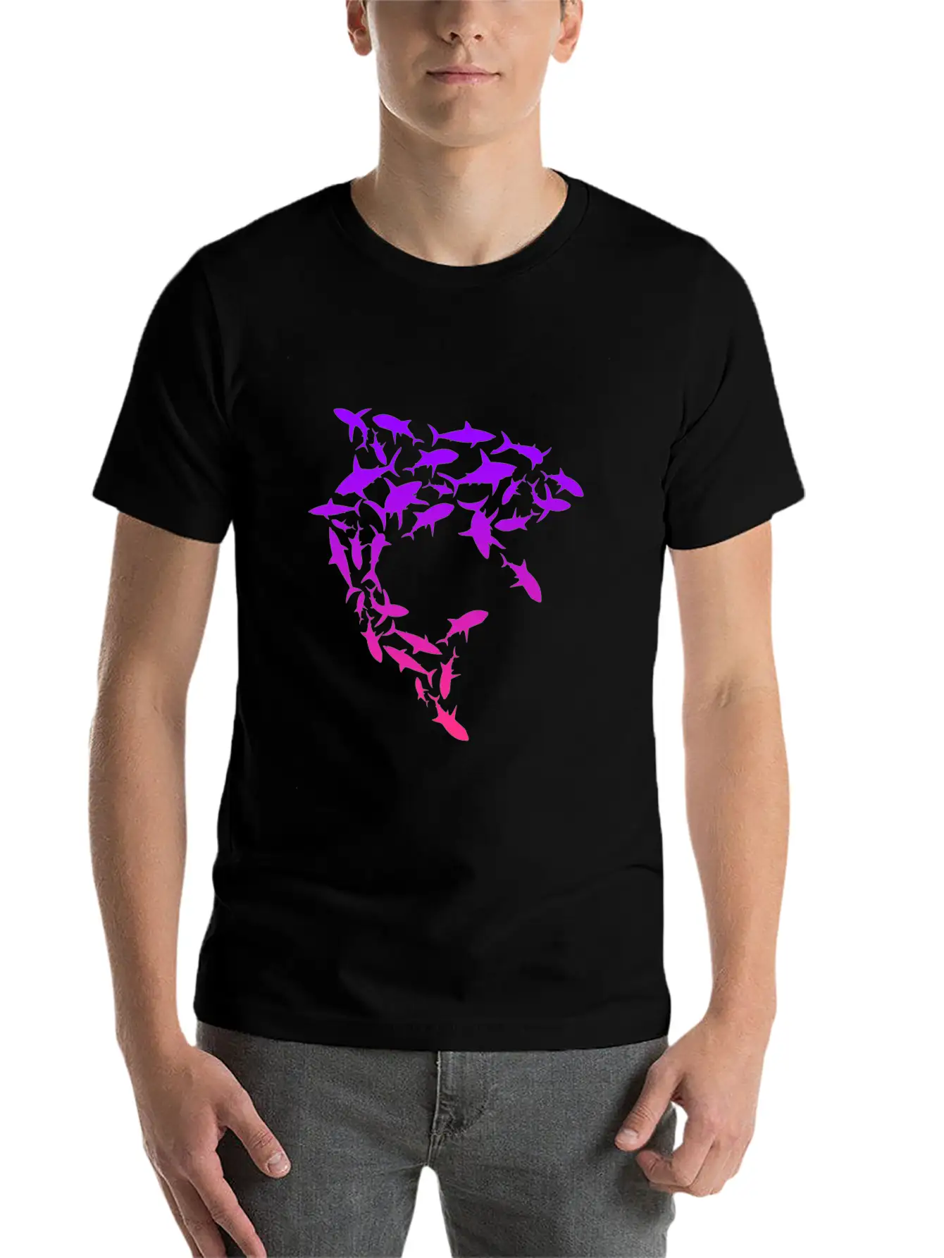 Shark Swarm Save The Sharks Lightweight Cotton T-Shirt – Daily Comfort Graphic Shirt