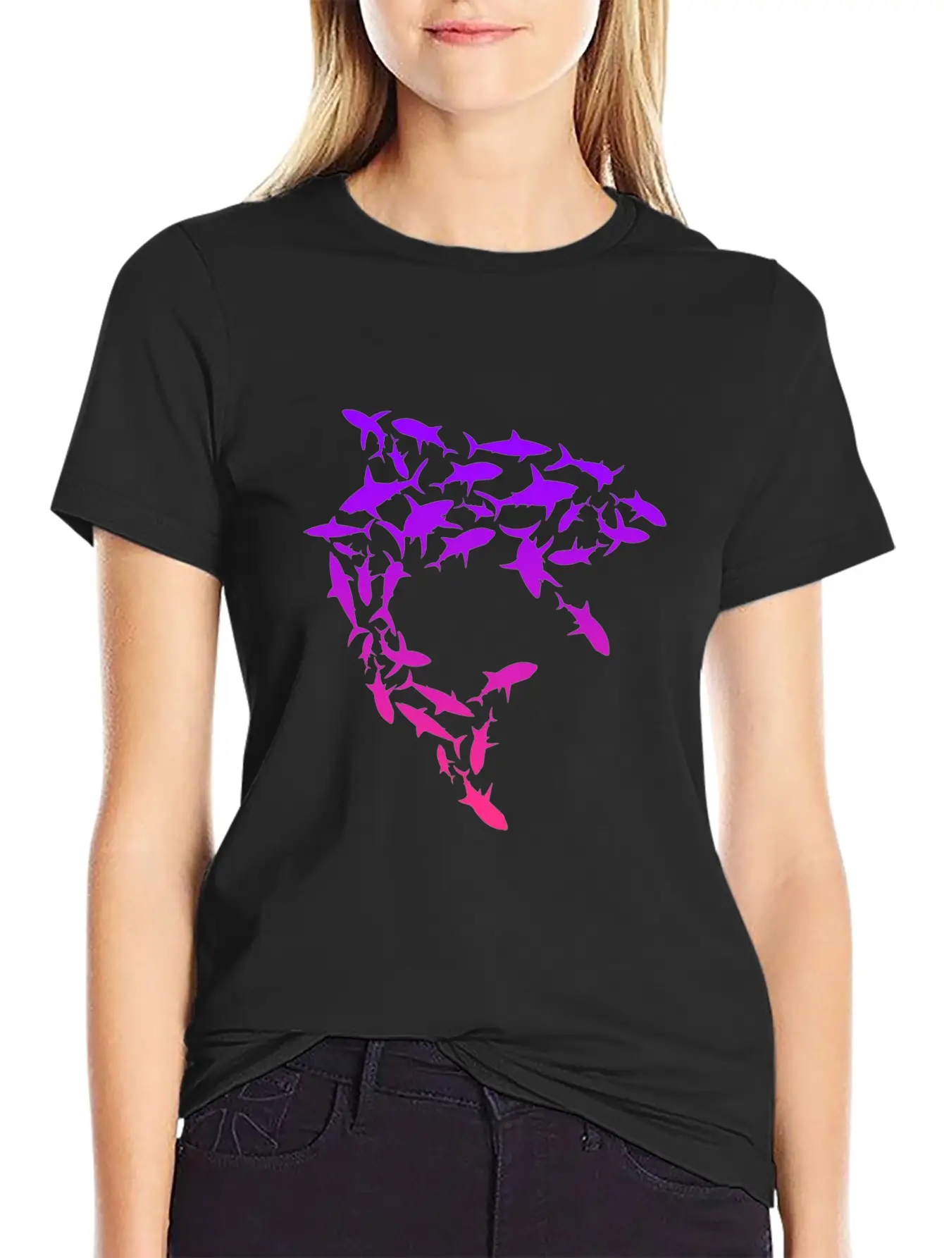 Shark Swarm Save The Sharks Lightweight Cotton T-Shirt – Daily Comfort Graphic Shirt