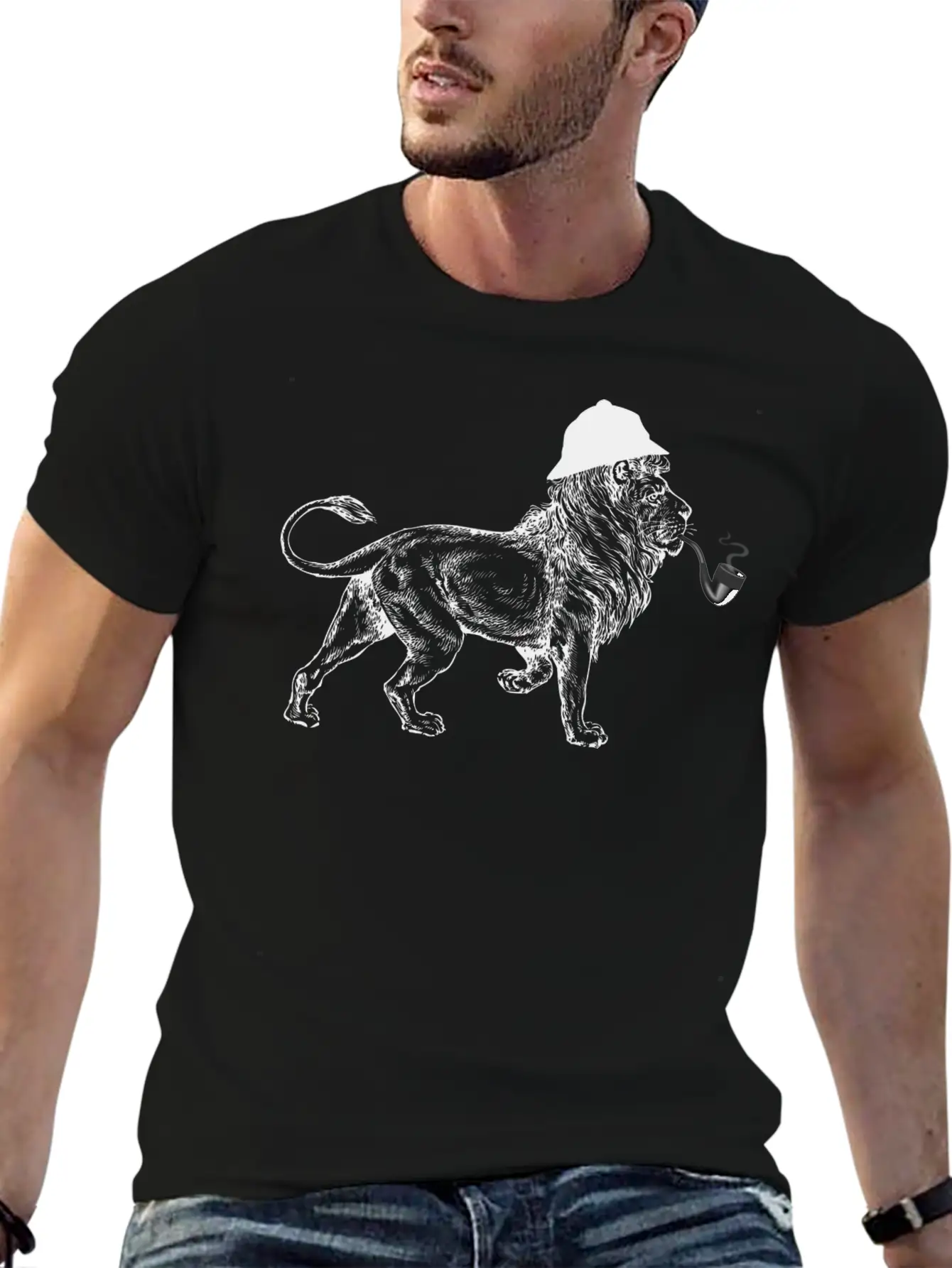 Sherlock Lion Lightweight Cotton T-Shirt – Daily Comfort Graphic Shirt