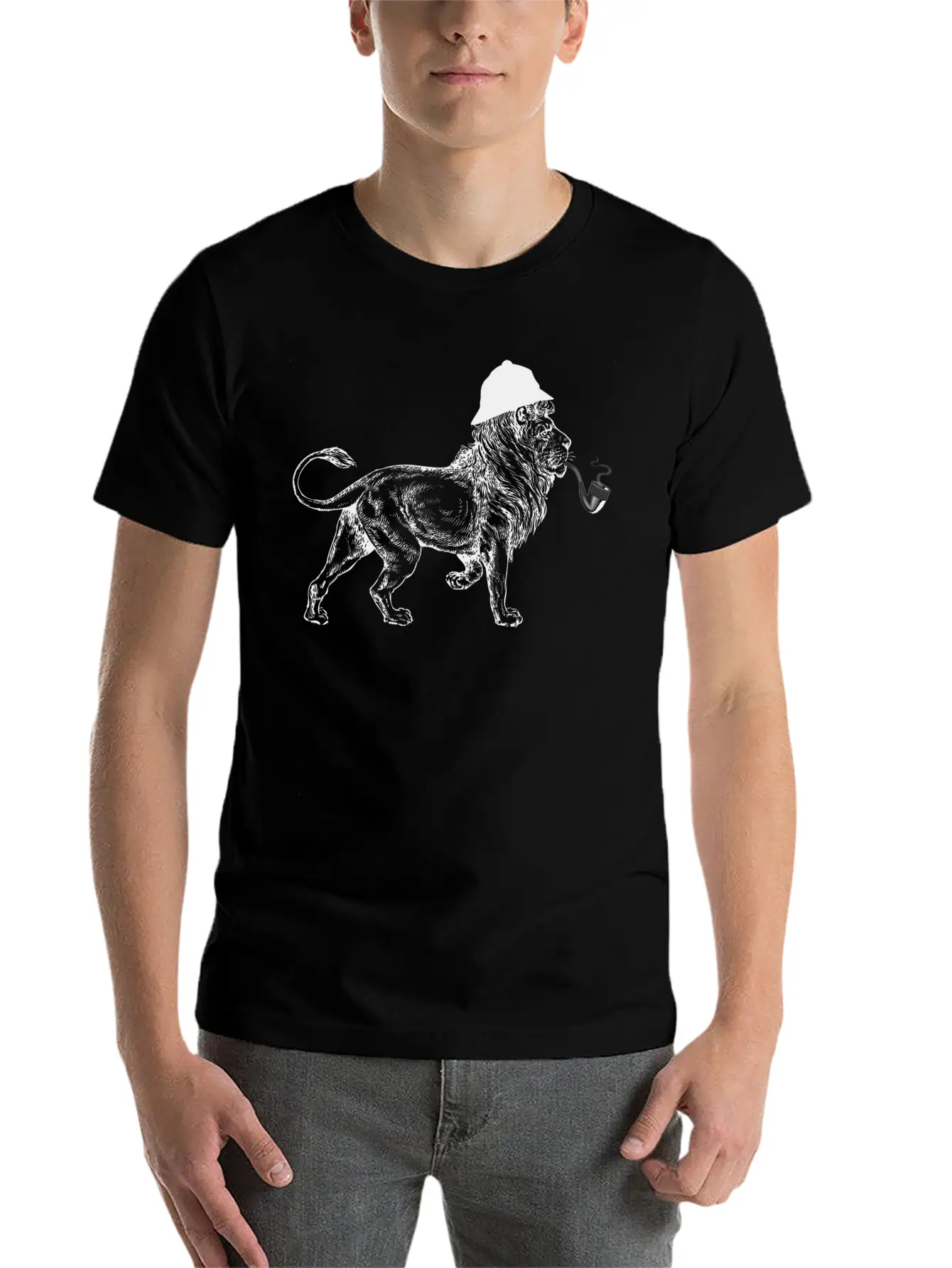 Sherlock Lion Lightweight Cotton T-Shirt – Daily Comfort Graphic Shirt