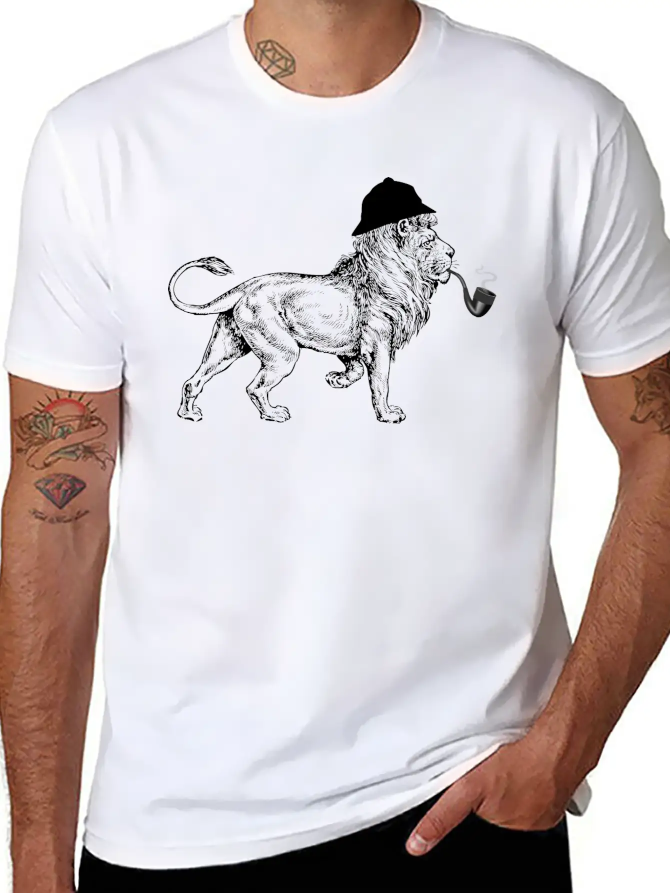 Sherlock Lion Lightweight Cotton T-Shirt – Daily Comfort Graphic Shirt