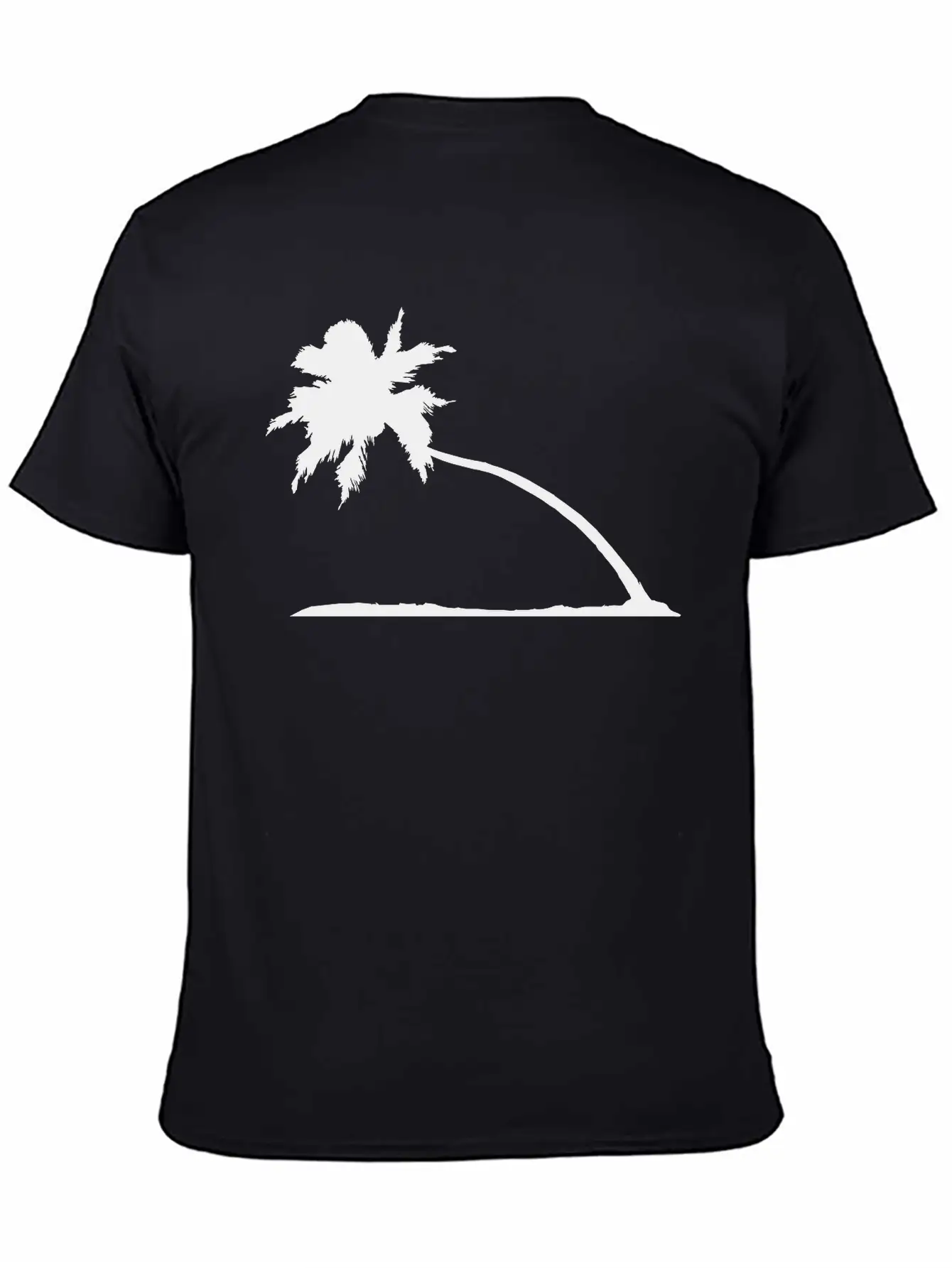 Silhouette Palm Beach Sea Vacation Sloping Tree Va Lightweight Cotton T-Shirt – Daily Comfort Graphic Shirt