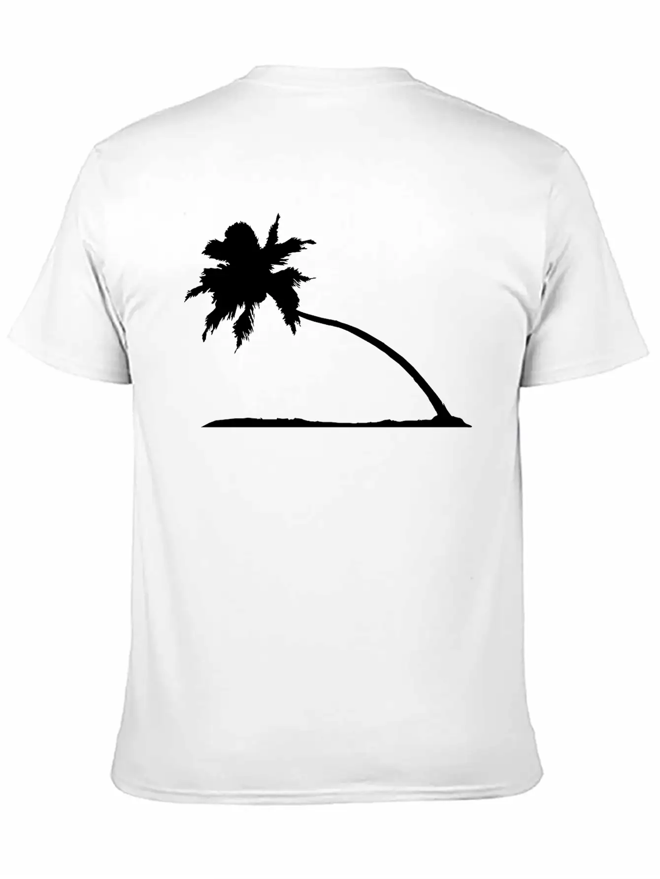 Silhouette Palm Beach Sea Vacation Sloping Tree Va Lightweight Cotton T-Shirt – Daily Comfort Graphic Shirt
